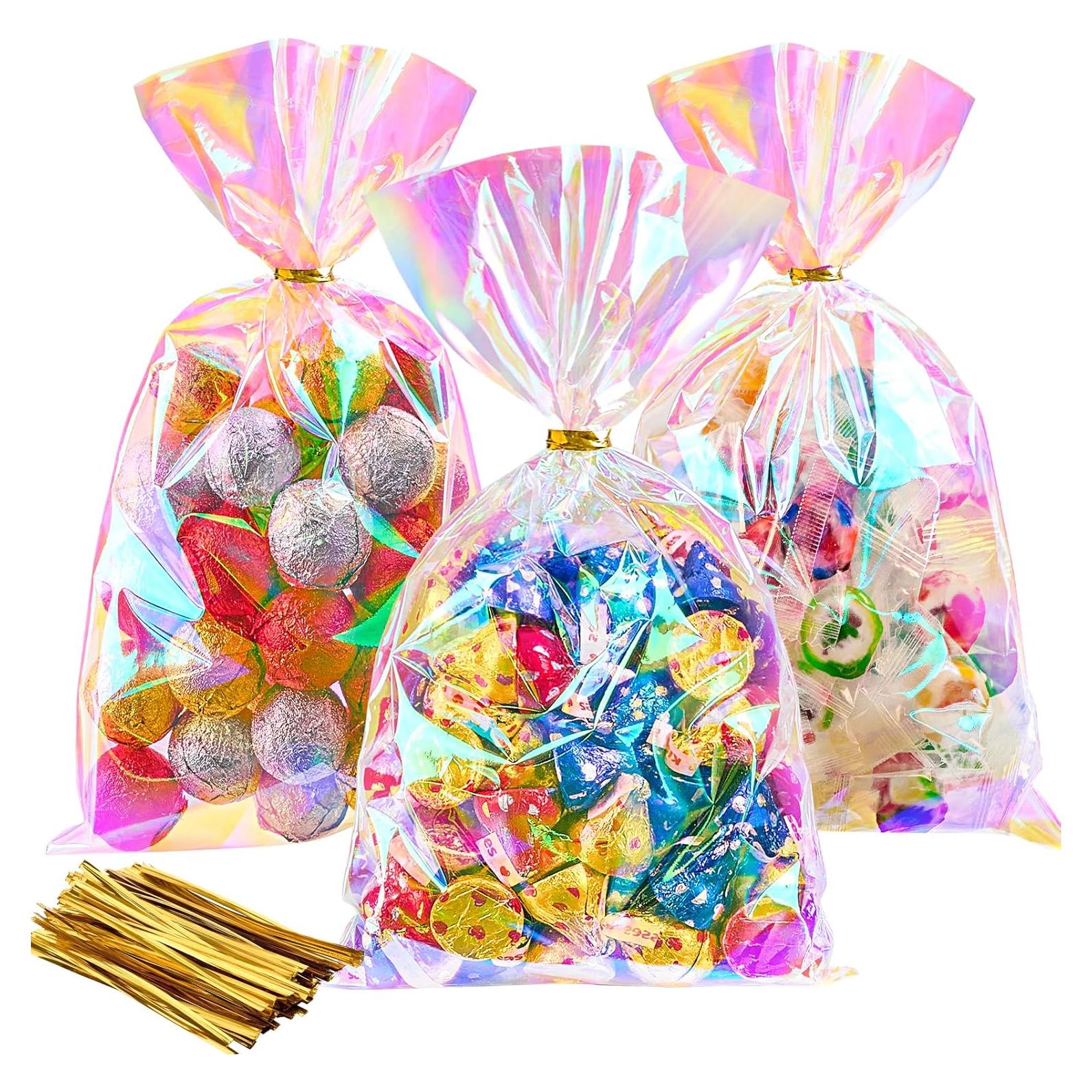 Bolsas de Celofán Iridiscentes Ohuimrt 100 Pcs 15.24x25.4cm