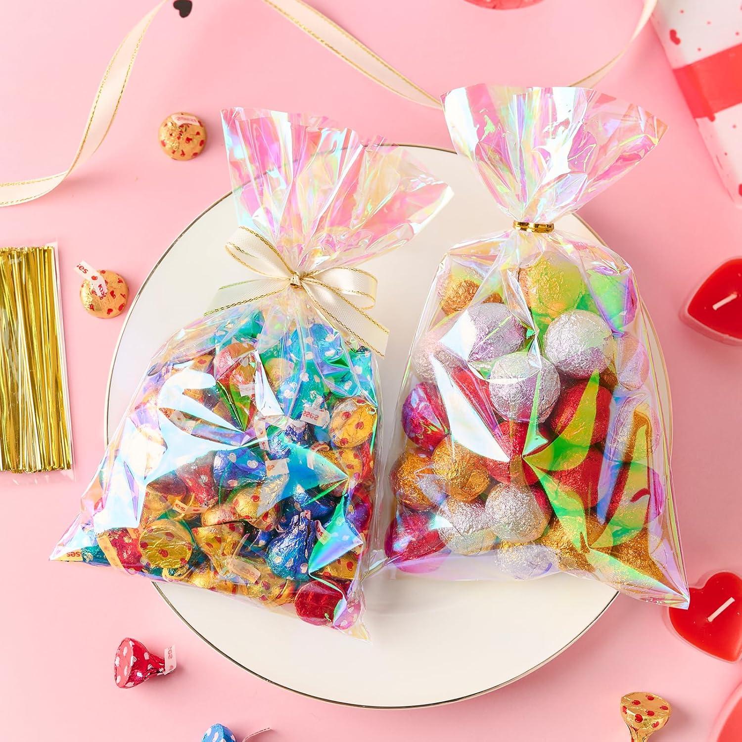 Bolsas de Celofán Iridiscentes Ohuimrt 100 Pcs 15.24x25.4cm