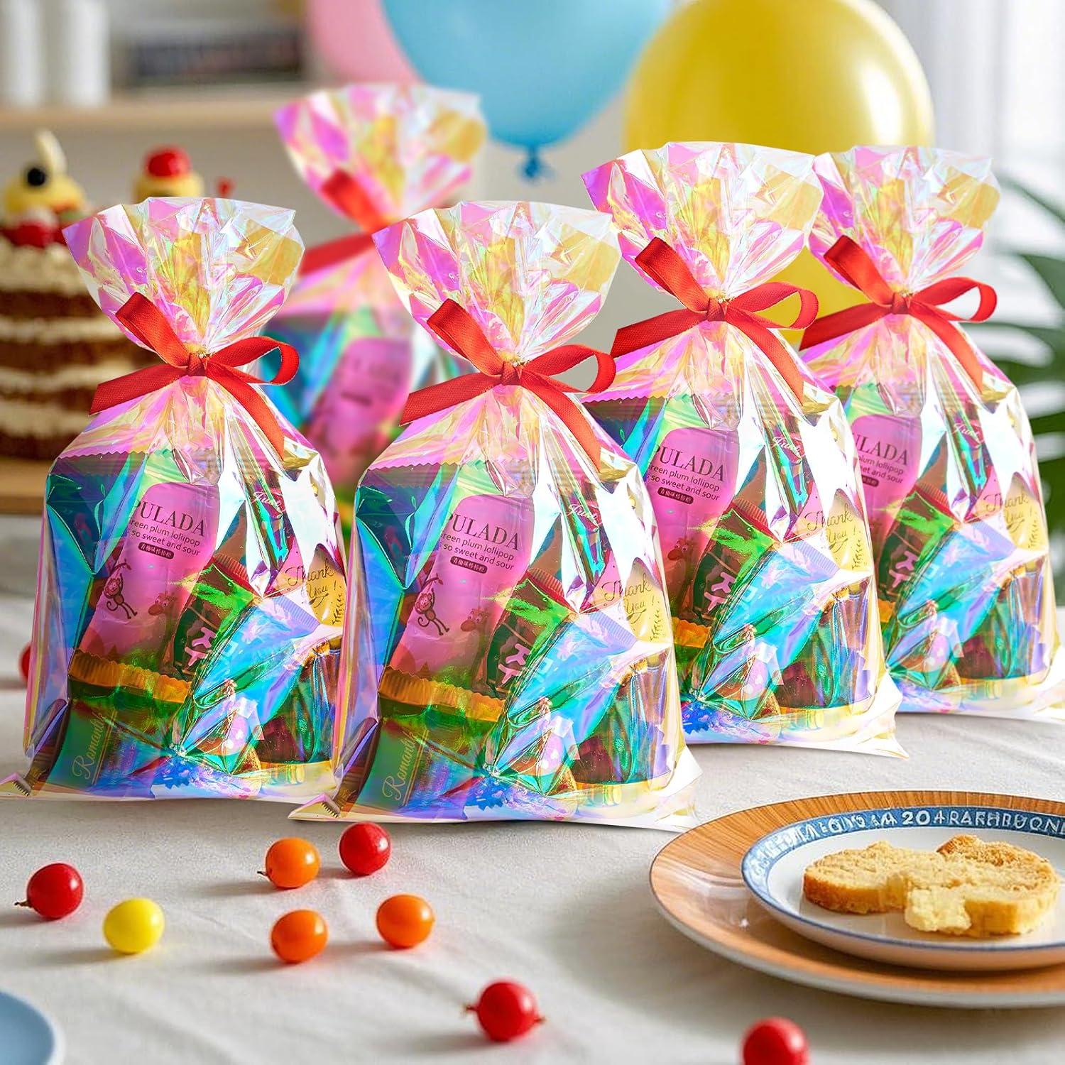 Bolsas de Celofán Iridiscentes Ohuimrt 100 Pcs 15.24x25.4cm