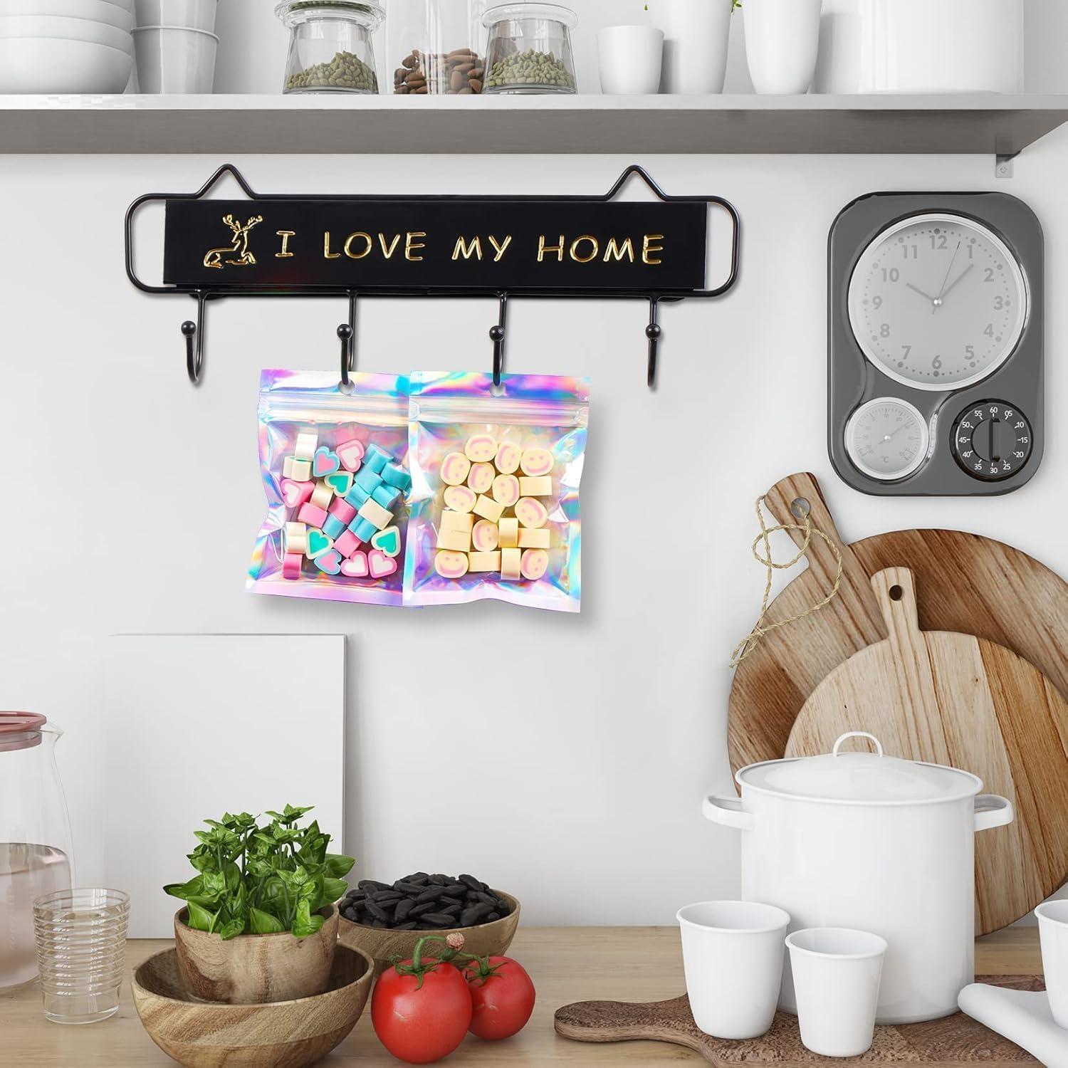 150 Bolsas Holográficas Reutilizables ANZNKU 16x24 cm Cierre