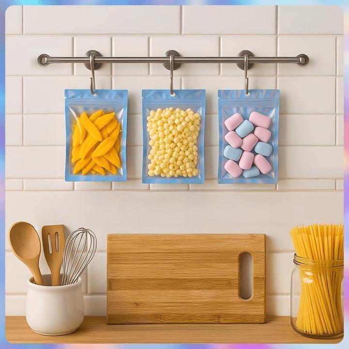 100 Bolsas Reutilizables Mylar 15x20 cm Holográficas Cherodada