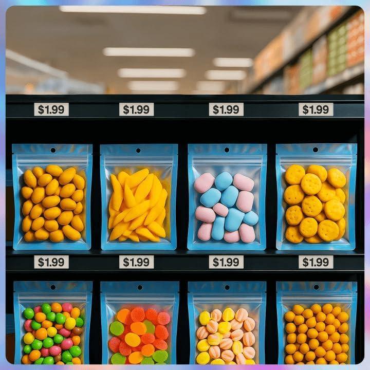 100 Bolsas Reutilizables Mylar 15x20 cm Holográficas Cherodada