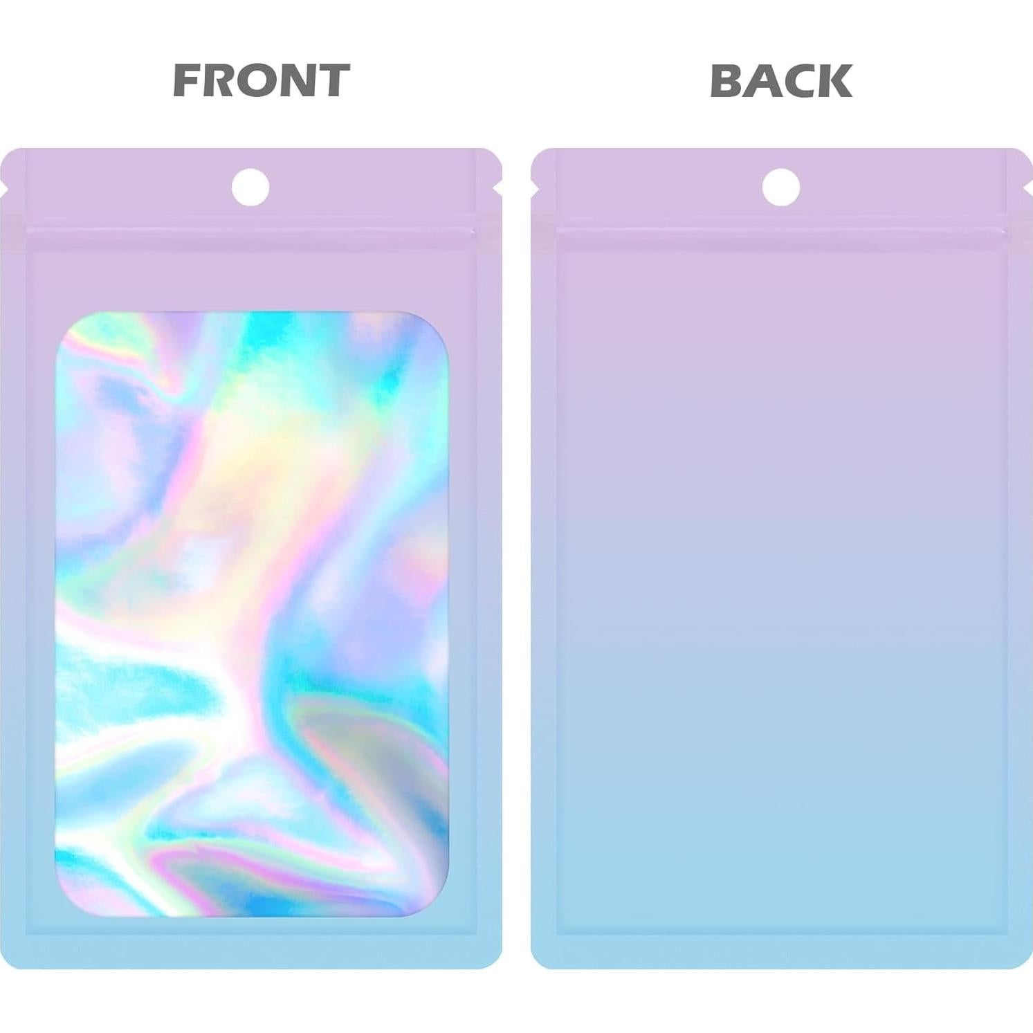 Paquete de 100 Bolsas Holográficas Mylar EgticLive 12.7x20.3 cm