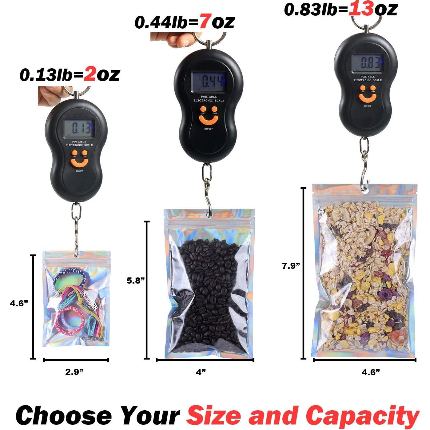 500 Bolsas Mylar Holográficas 10x15 cm Reutilizables Circloophs