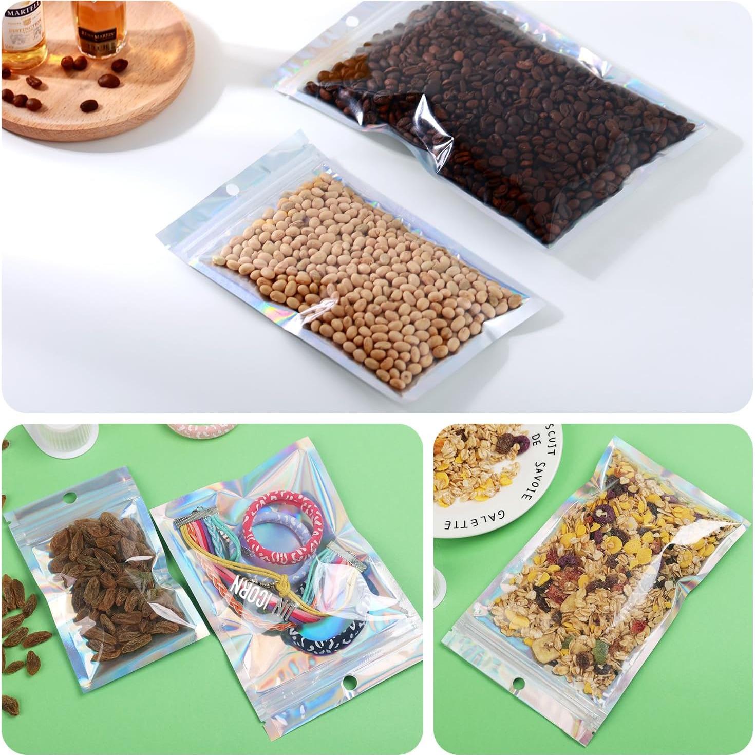 500 Bolsas Mylar Holográficas 10x15 cm Reutilizables Circloophs