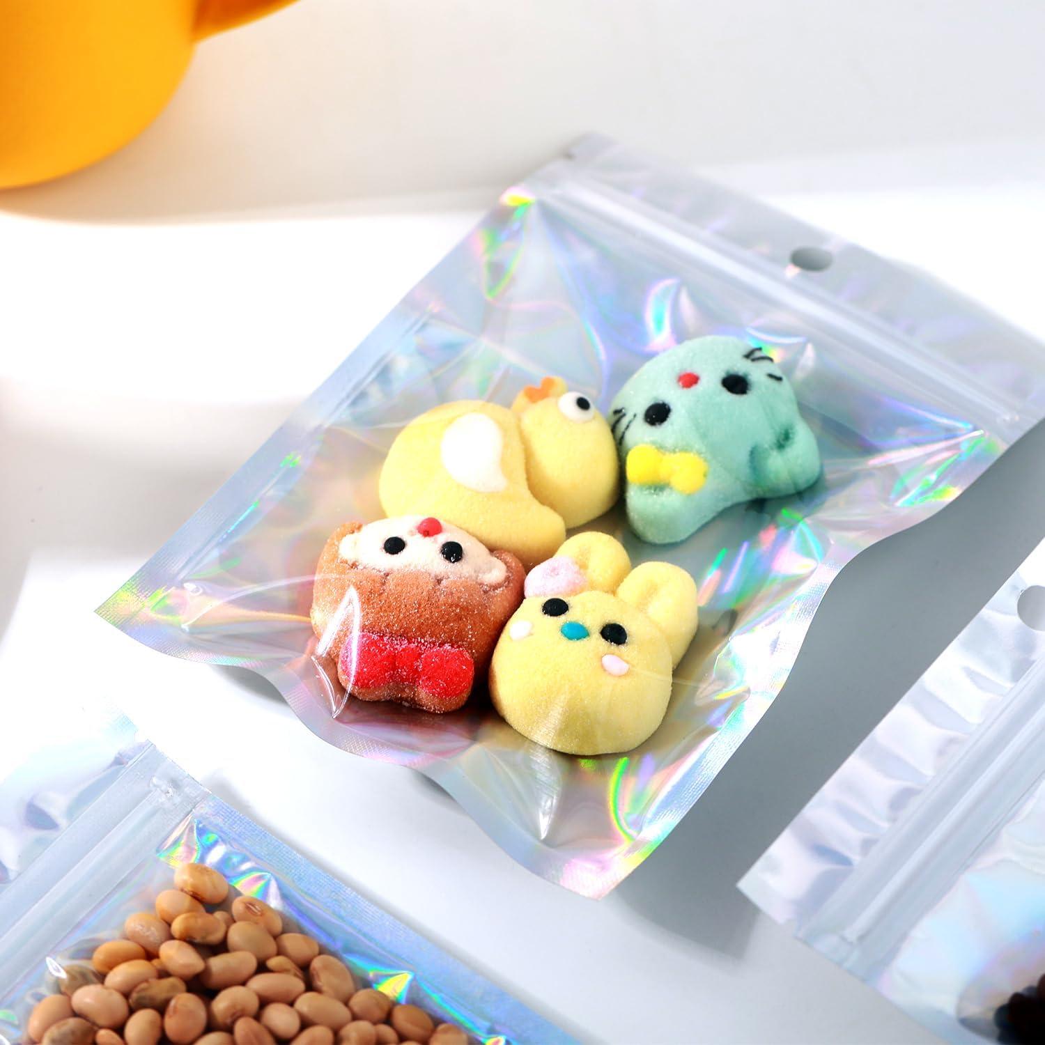 500 Bolsas Mylar Holográficas 10x15 cm Reutilizables Circloophs