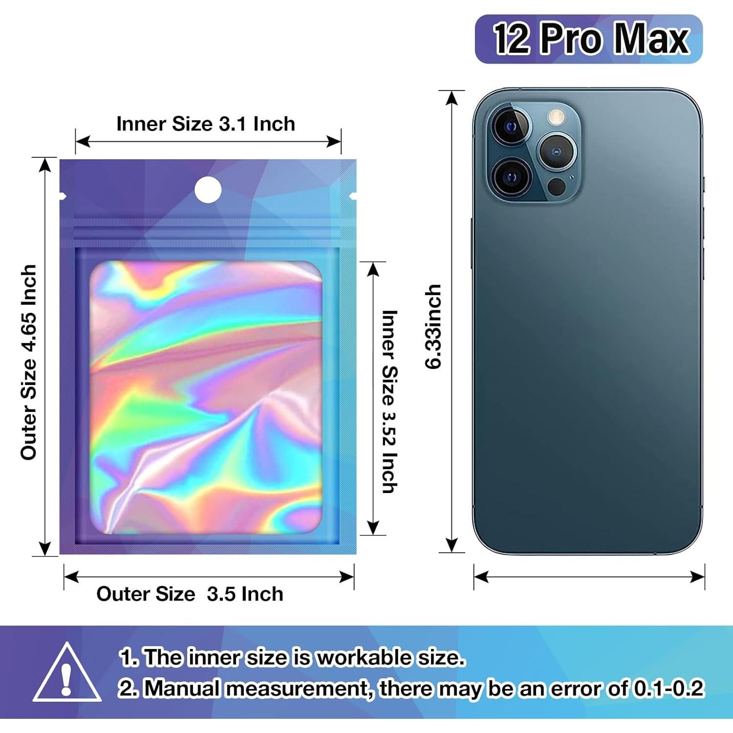 100 Bolsas Reutilizables Mylar VEEMOS 8.9x11.9 cm Azul