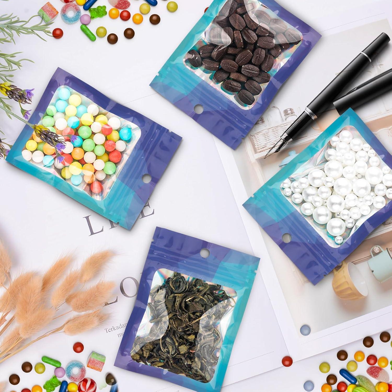 100 Bolsas Reutilizables Mylar VEEMOS 8.9x11.9 cm Azul