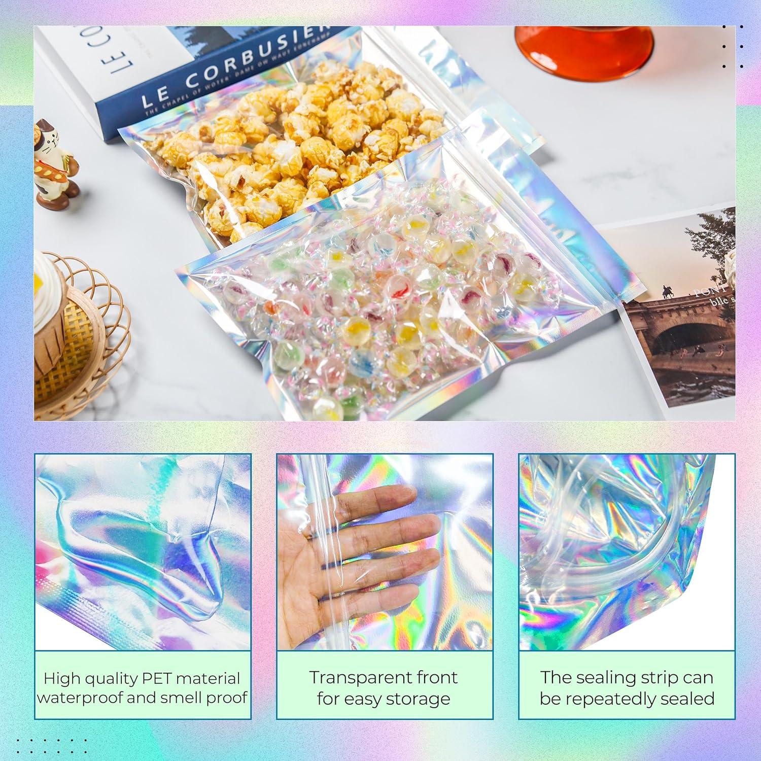 Bolsas de Mylar Holográficas NPLUX 100 Unidades 12.7x20.32CM