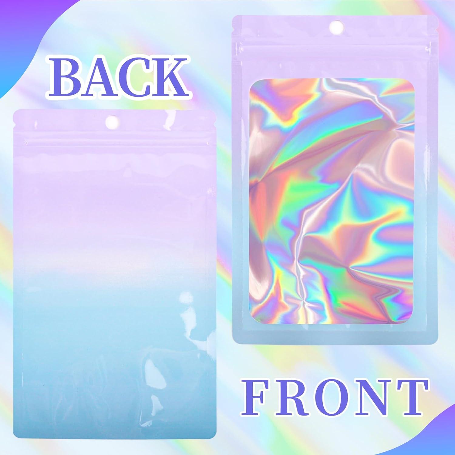 Bolsas de Mylar Holográficas Reutilizables 100 PCS 7.87x13.97 cm