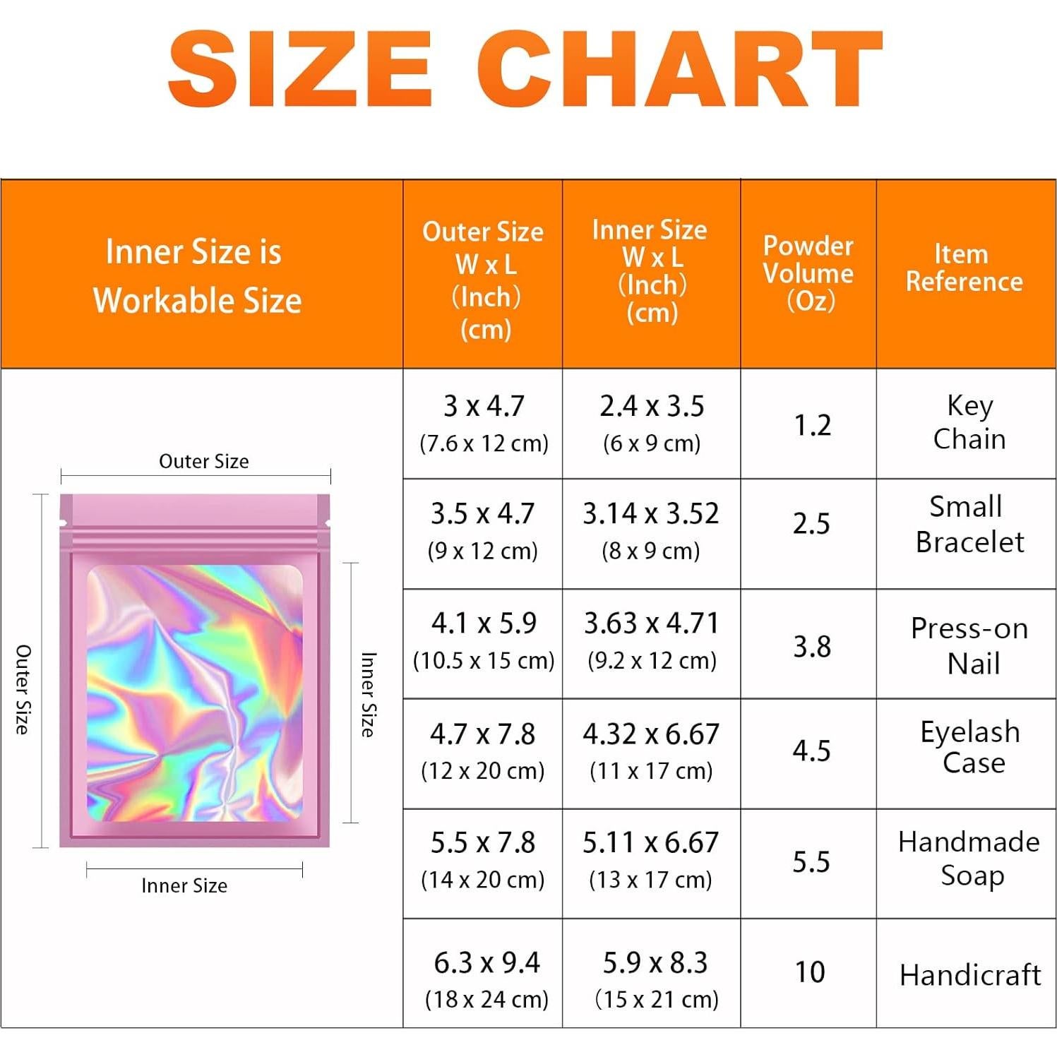 100 Bolsas Mylar Reutilizables LoraLosa 10.4x15 cm Rosa