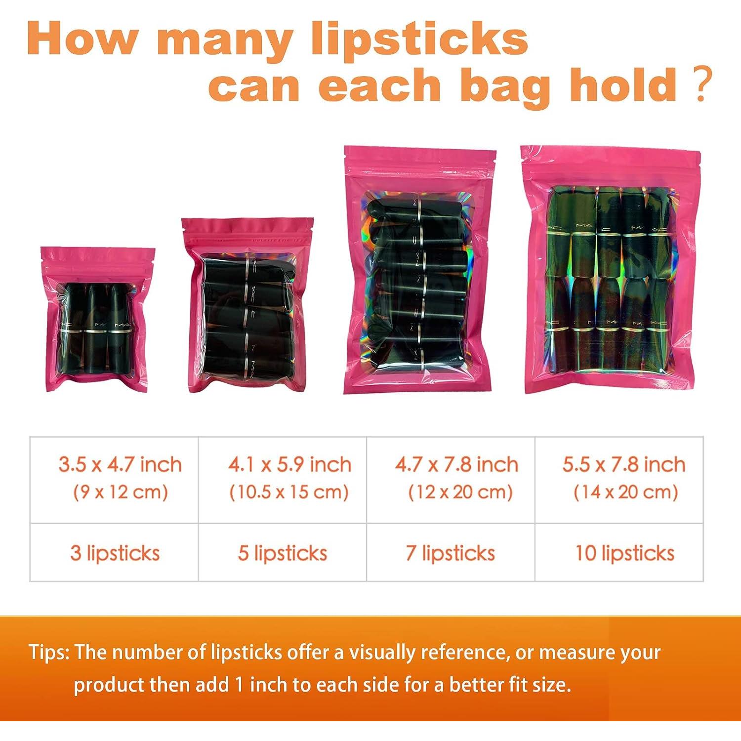 100 Bolsas Mylar Reutilizables LoraLosa 10.4x15 cm Rosa