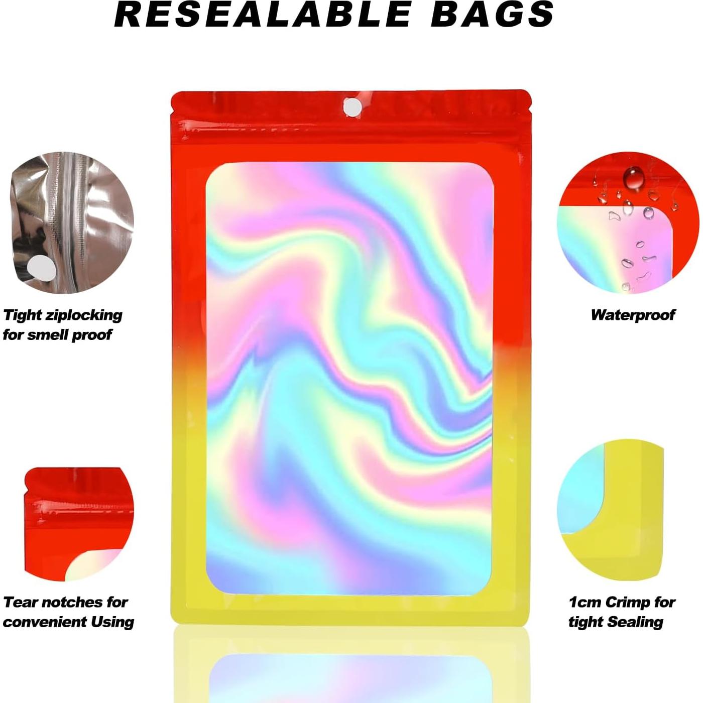 Paquete de 100 bolsas resellables Mstar Pack 6x10 cm holográficas