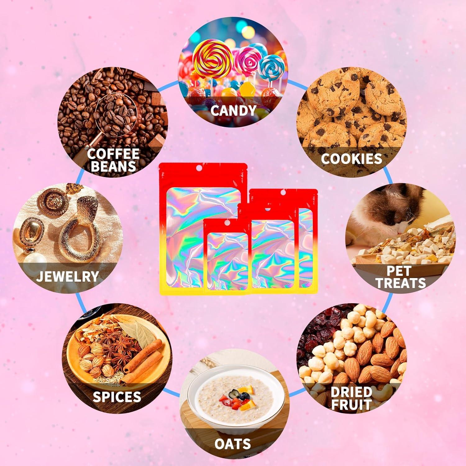 Paquete de 100 bolsas resellables Mstar Pack 6x10 cm holográficas