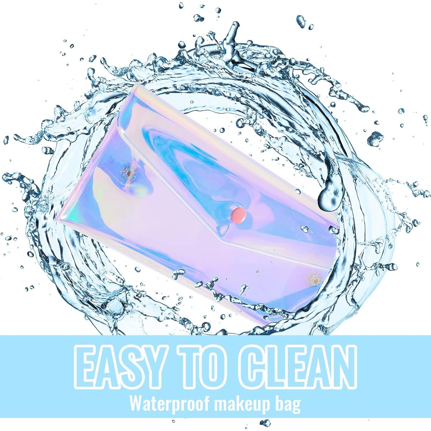 Patelai 3 Pcs Estuche de Maquillaje Holográfico 20x9 cm