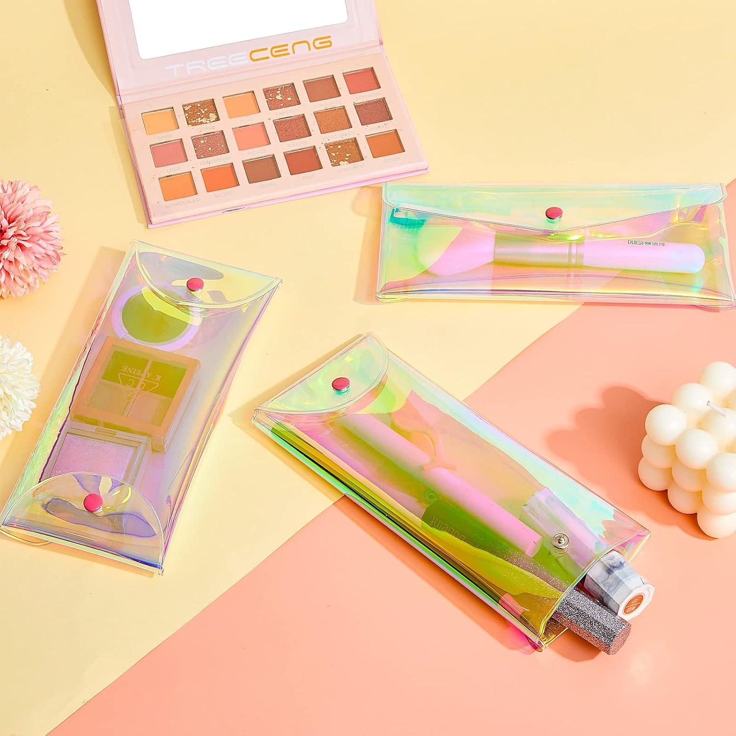 Patelai 3 Pcs Estuche de Maquillaje Holográfico 20x9 cm