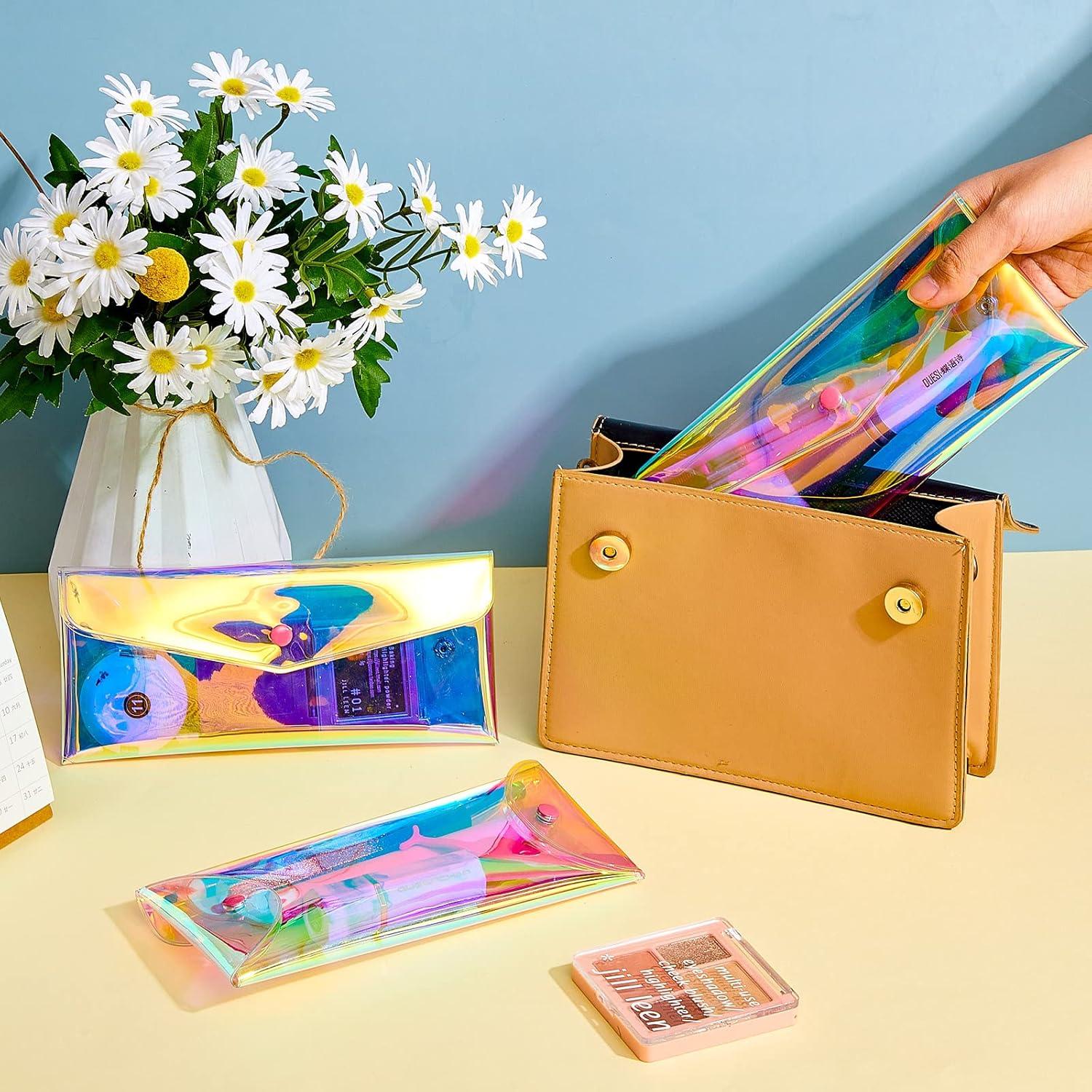 Patelai 3 Pcs Estuche de Maquillaje Holográfico 20x9 cm