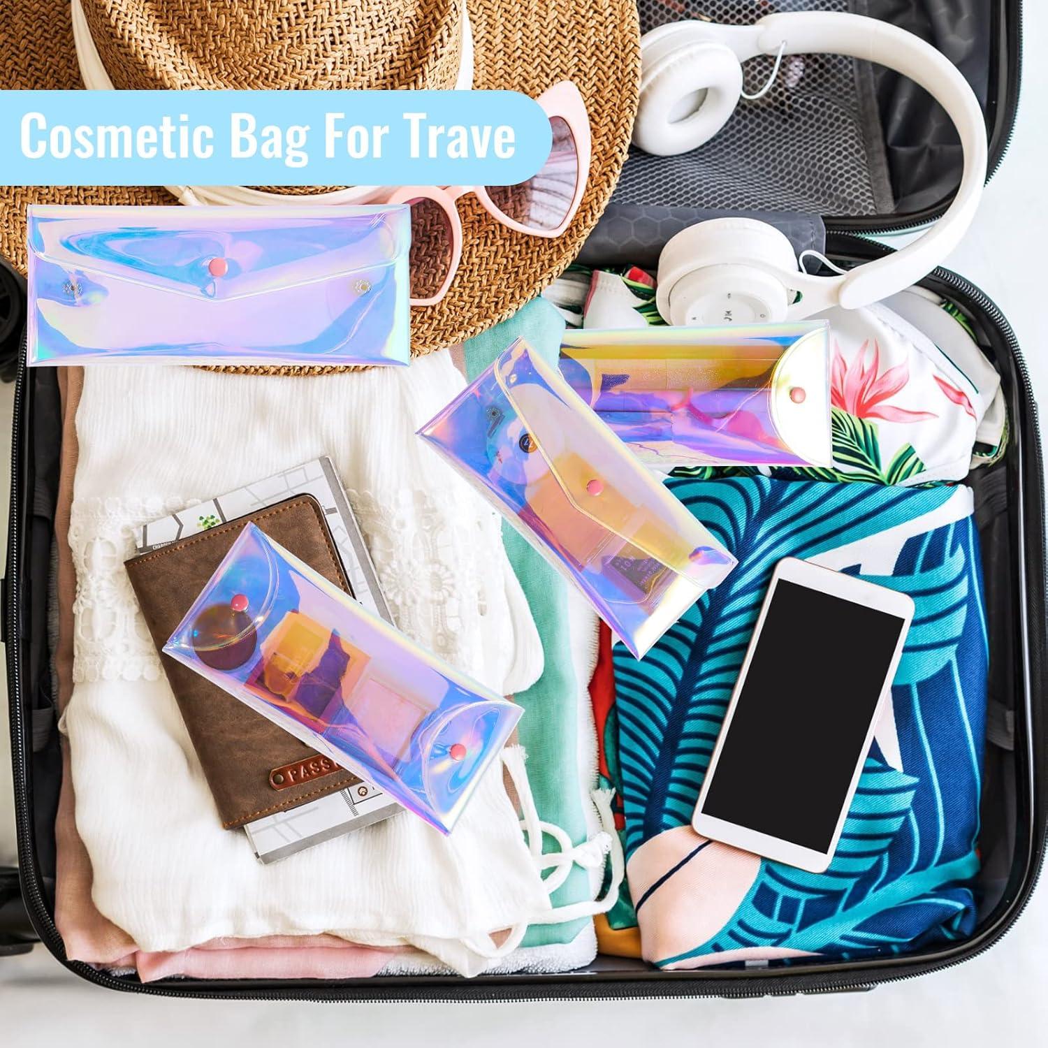 Patelai 3 Pcs Estuche de Maquillaje Holográfico 20x9 cm