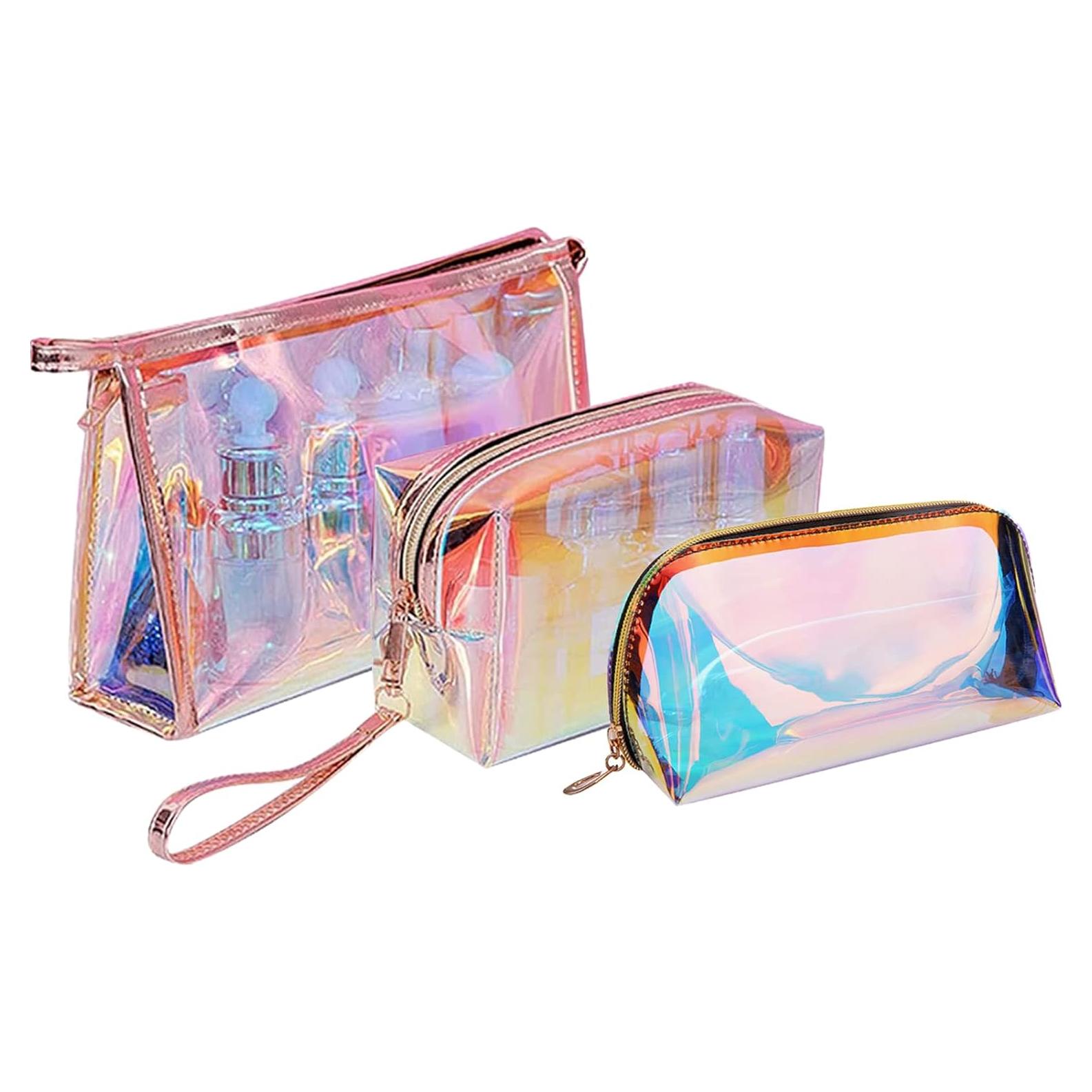 Bolsa de Maquillaje Holográfica 3 Piezas ANROLA Impermeable