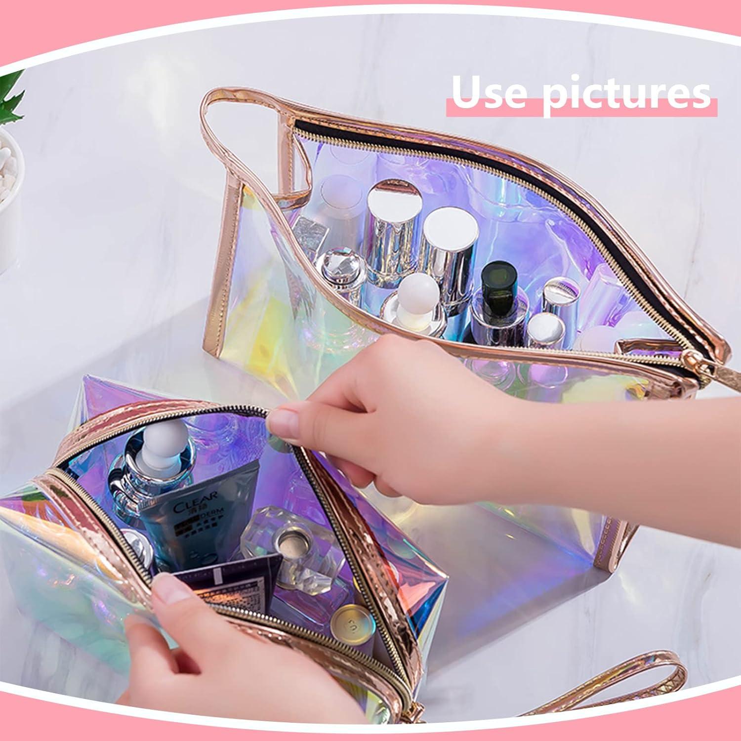 Bolsa de Maquillaje Holográfica 3 Piezas ANROLA Impermeable