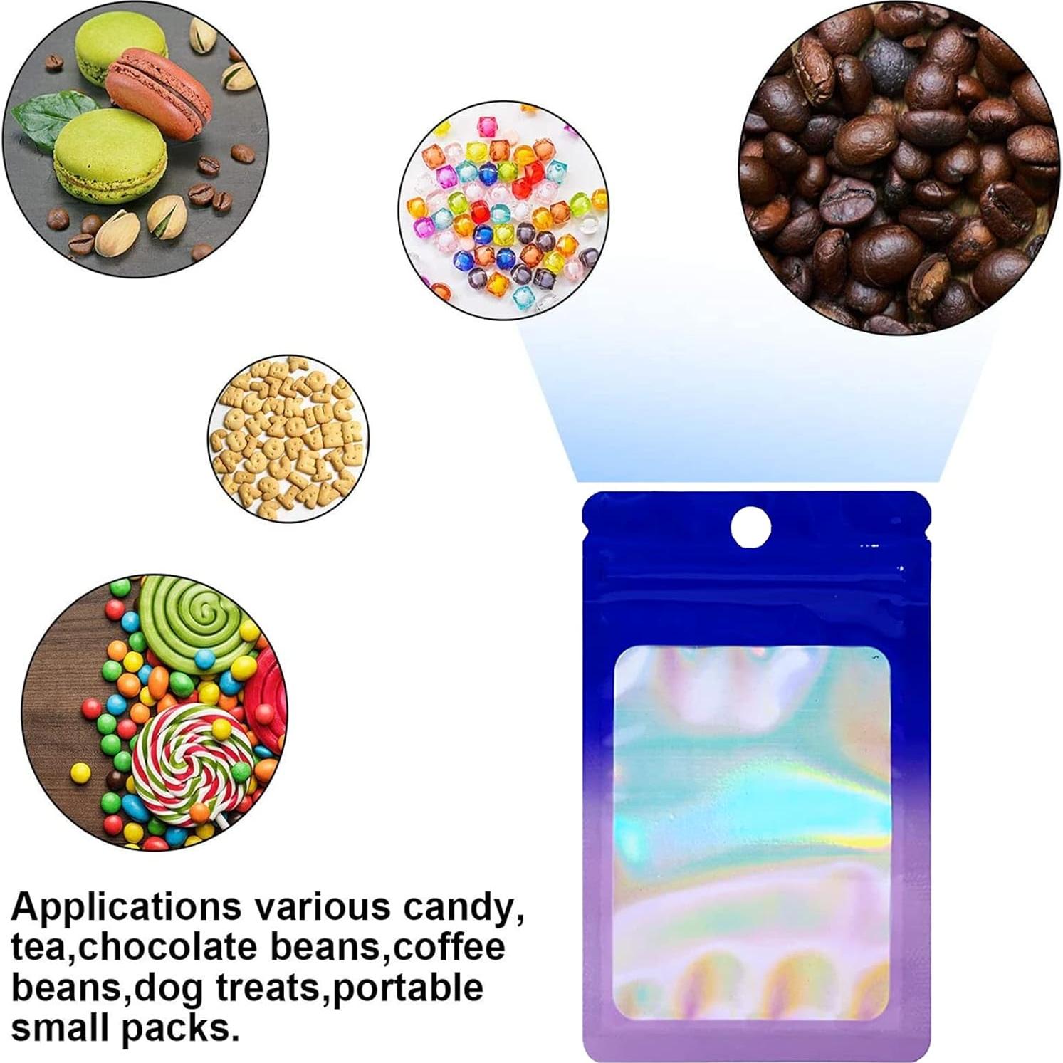 Paquete de 100 Bolsas Mylar Resealable 4x14.7 cm Loveaiai