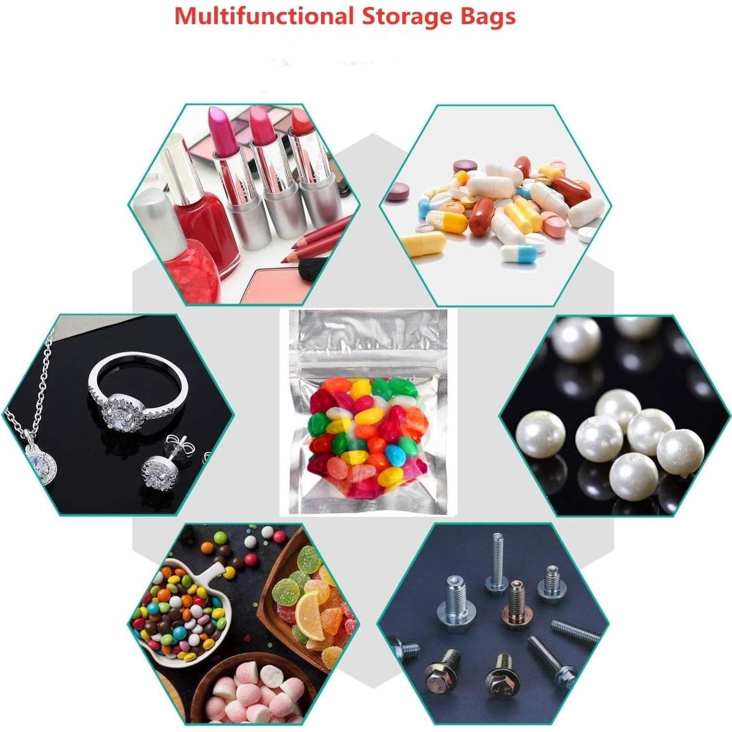 200 Bolsas Mylar Reutilizables Xinhongo 7.6x10.2 cm Plata