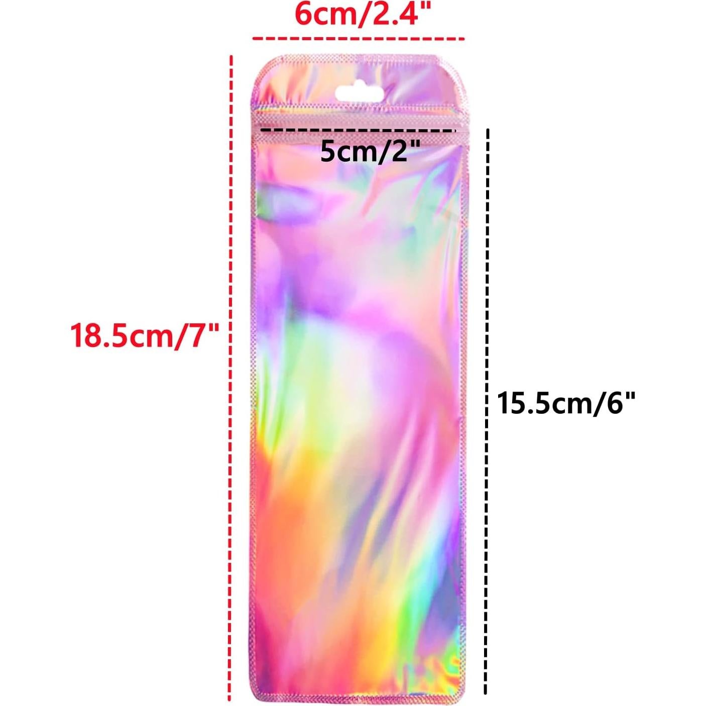 Paquete de 100 Bolsas Reutilizables KALOVISEN Holográficas 6x18.5cm