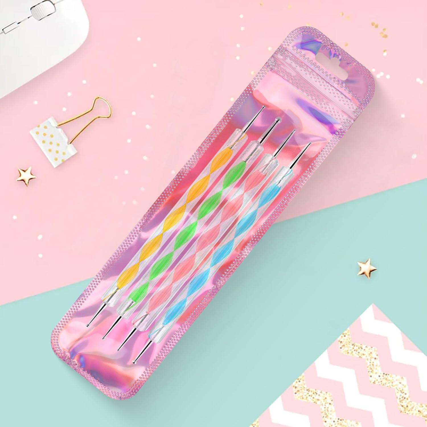 200 Bolsas de Pluma Reutilizables TAICHEUT Rosa Holográficas 21.8x5.6cm