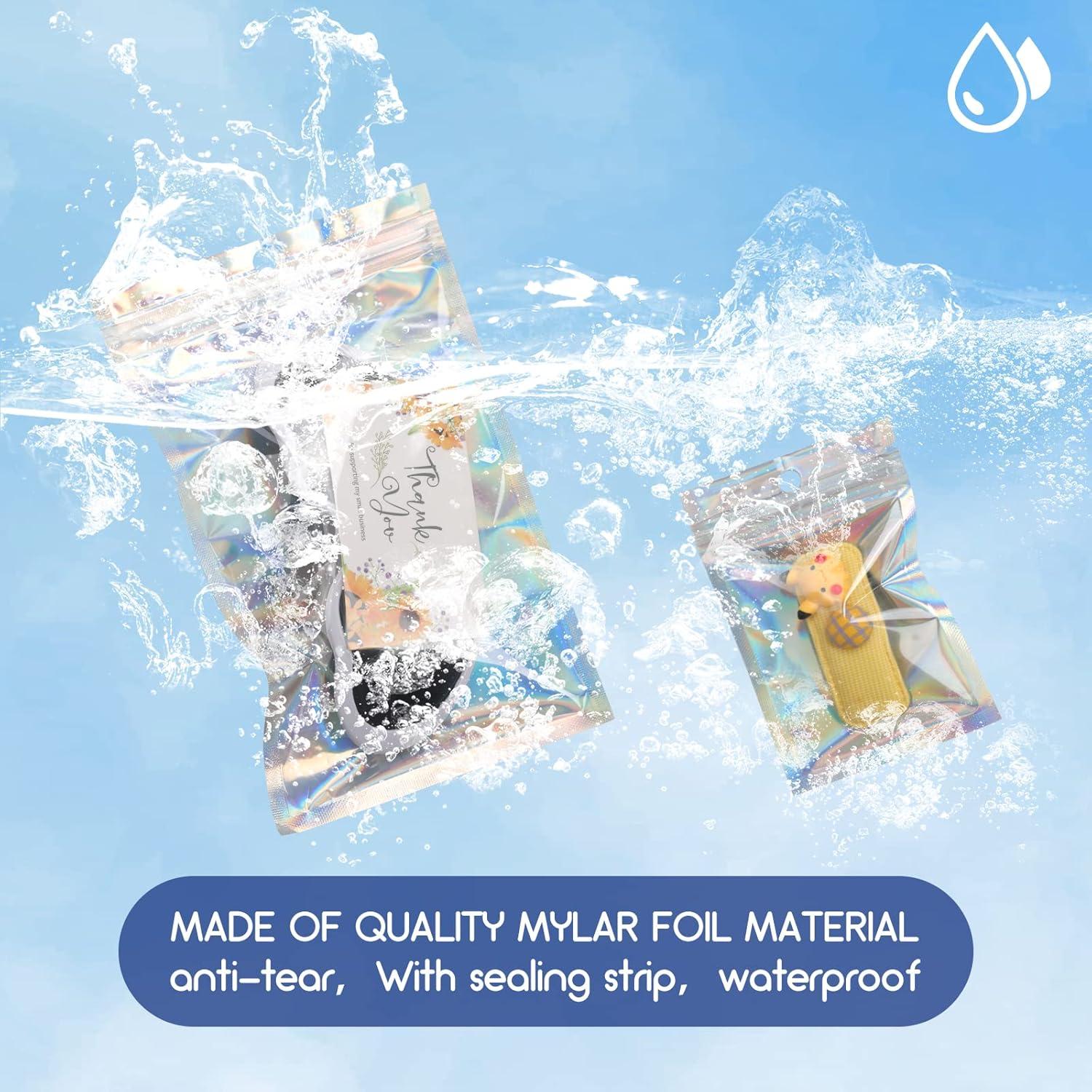 300 Bolsas Mylar Reutilizables Holográficas 3 Tamaños 7.5-20 cm