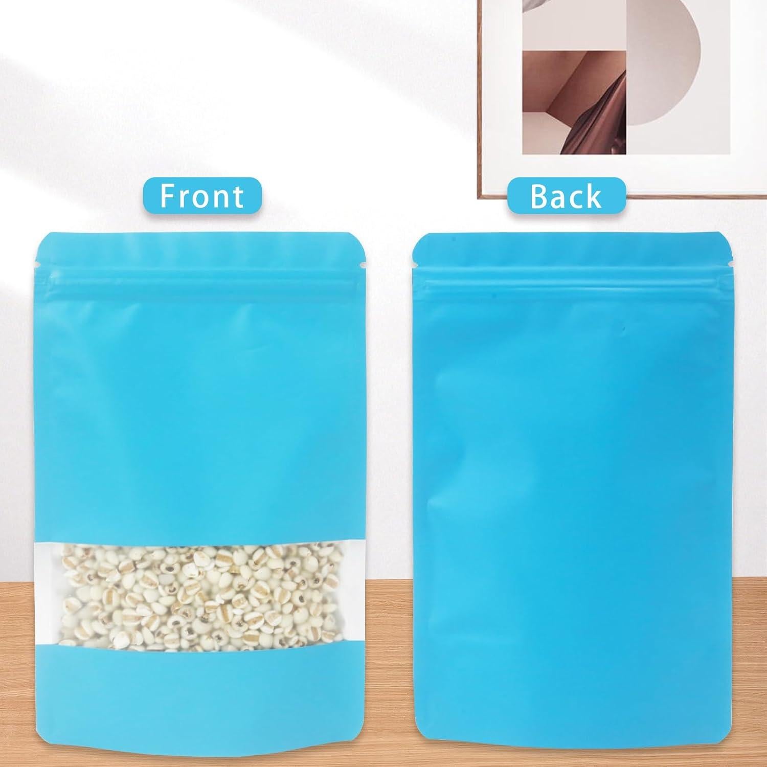 50 Bolsas Metálicas Reutilizables PQZKLDP 12x20cm con Ventana