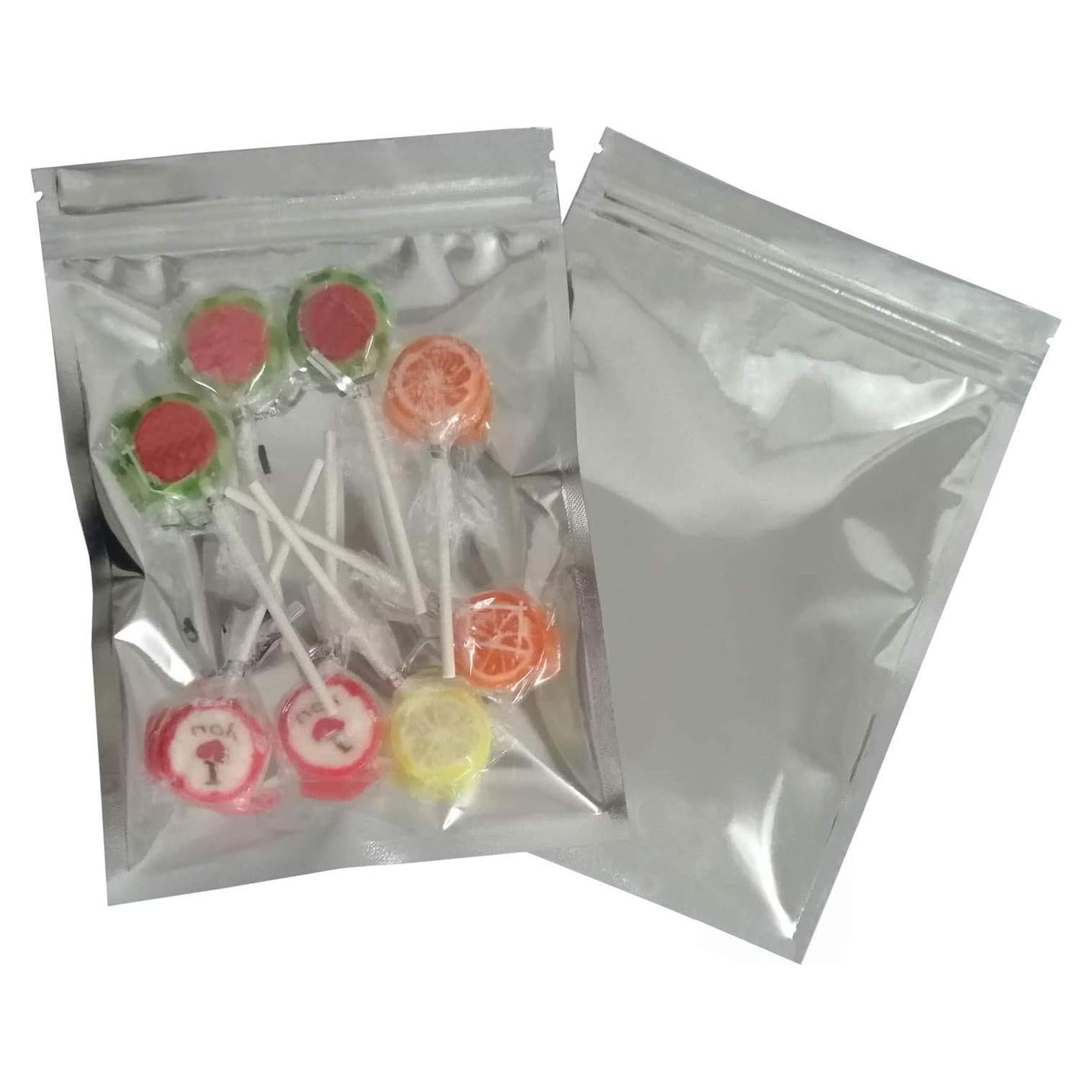 Paquete de 50 Bolsas Mylar UCOFFEE 14x20 cm Reutilizables Plata