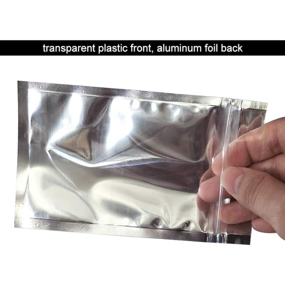 Paquete de 50 Bolsas Mylar UCOFFEE 14x20 cm Reutilizables Plata