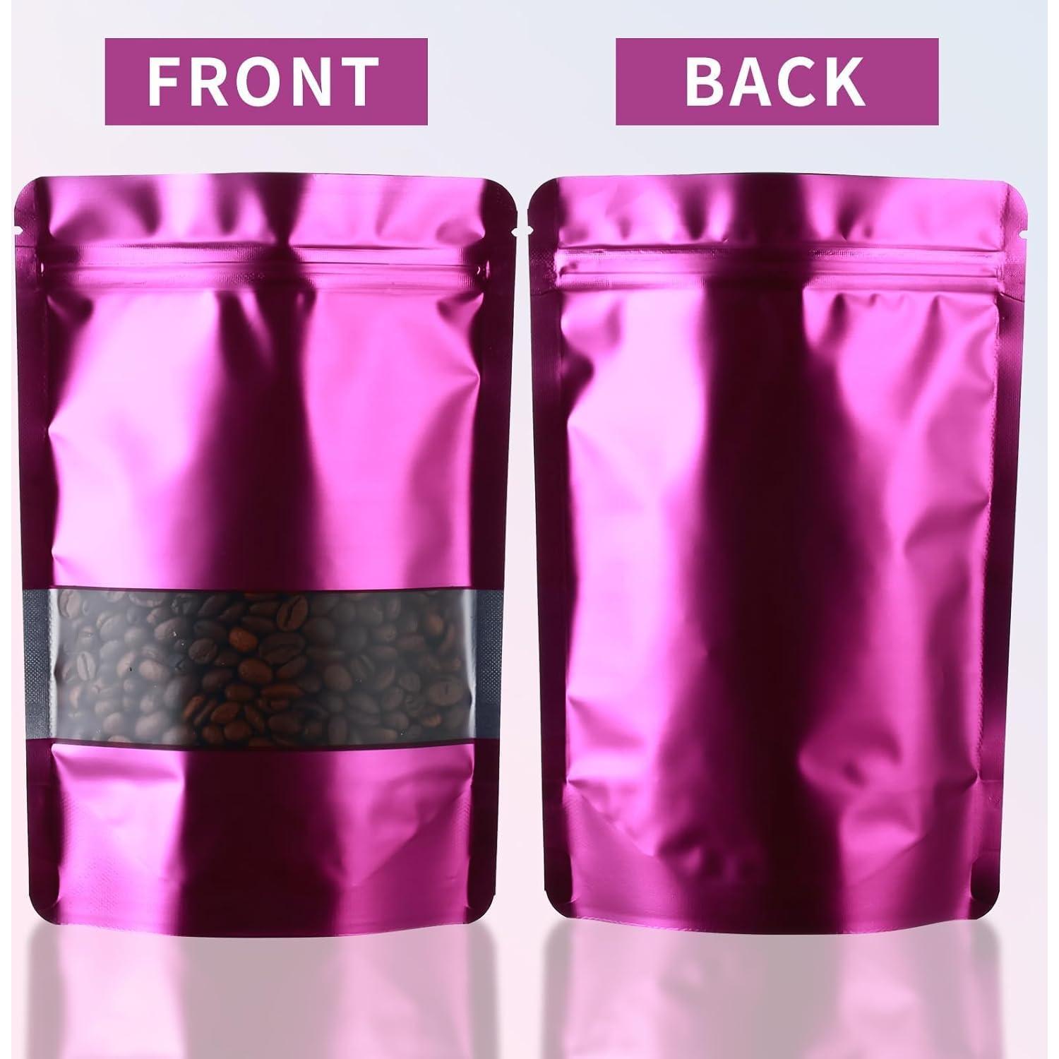 Bolsas Mylar 200 Pcs GcFoir 10x15 cm con Ventana Morado