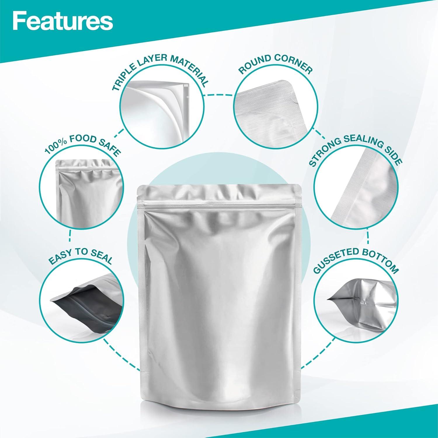 Bolsas Mylar 1 Galón Belle KR - 50 Pcs con Absorbentes de Oxígeno