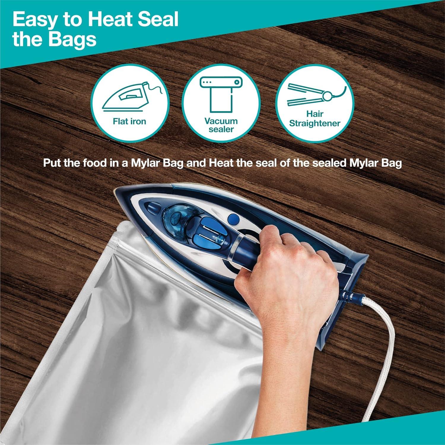 Bolsas Mylar 1 Galón Belle KR - 50 Pcs con Absorbentes de Oxígeno