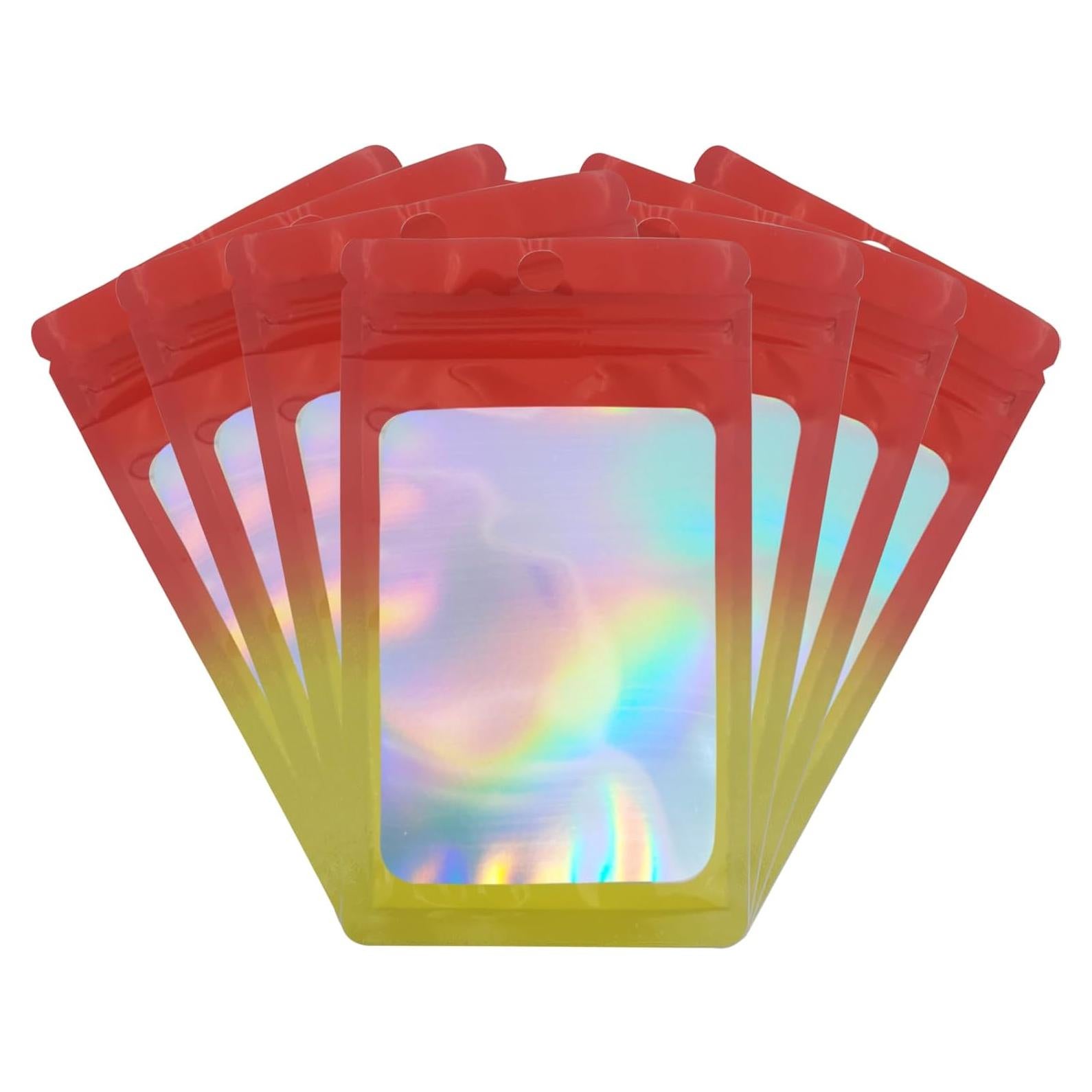 Bolsas Holográficas Transparentes Flosius 100 Pcs 8x14 cm