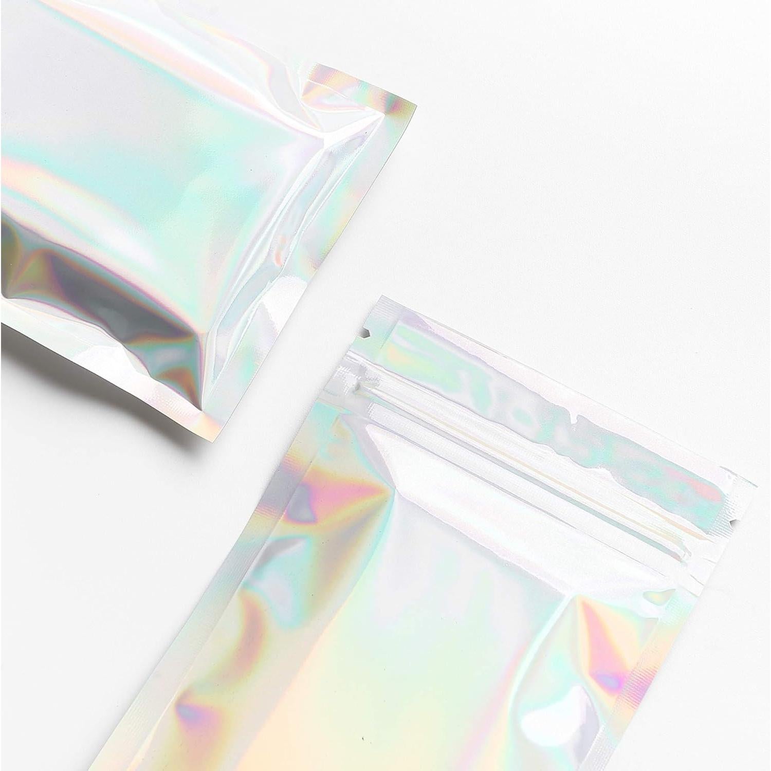 Paquete de 100 Bolsas Holográficas QQ Studio 7.5x10cm Reutilizables