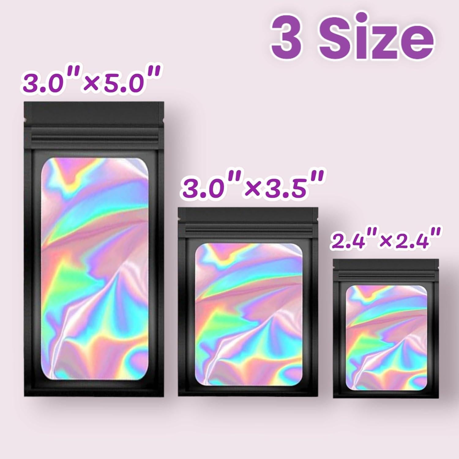 Paquete de 50 bolsas Mylar negras DYMSUP 6.1x6.1cm reutilizables