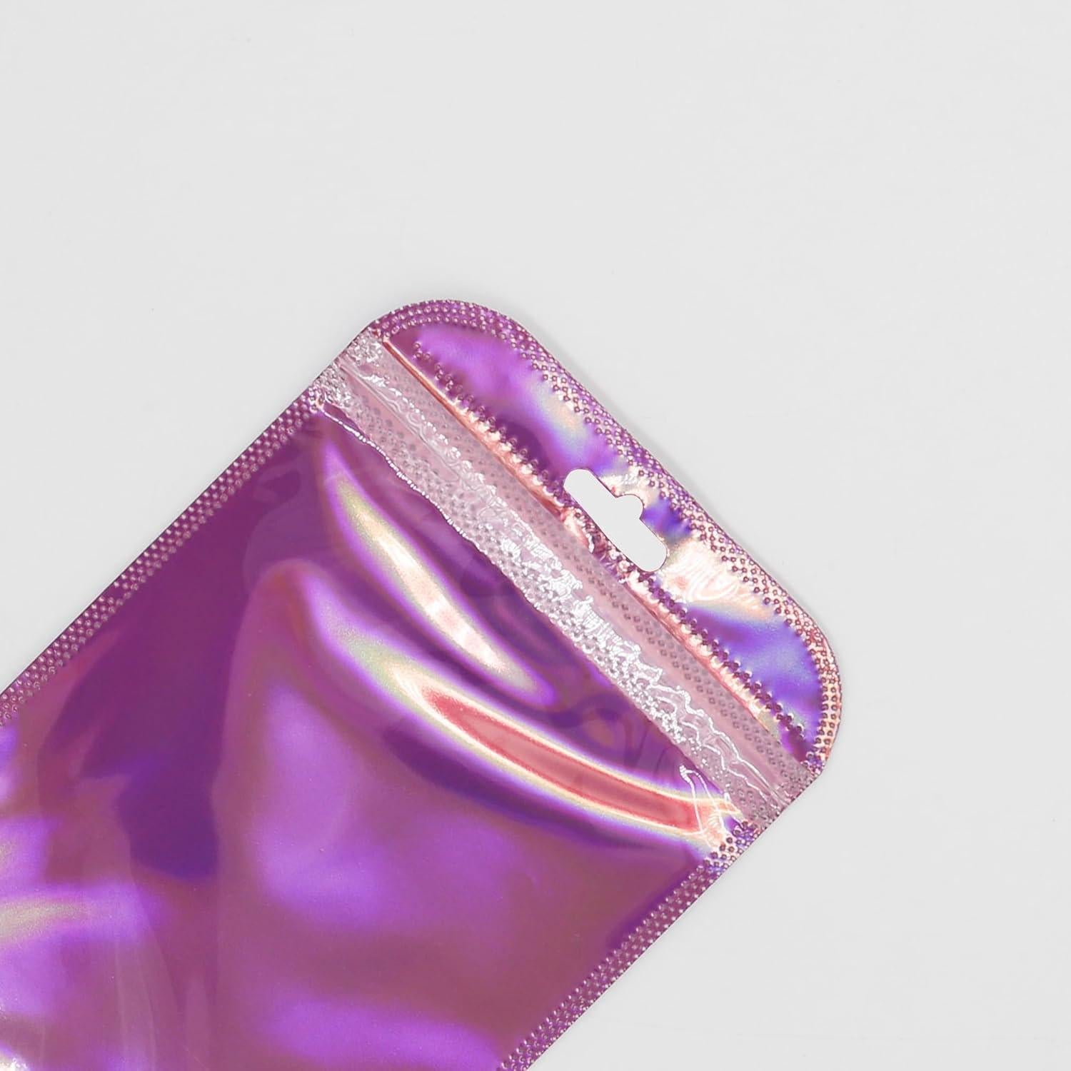 Paquete de 100 Bolsas Reutilizables QQ Studio 8.26x12.7cm Holográficas