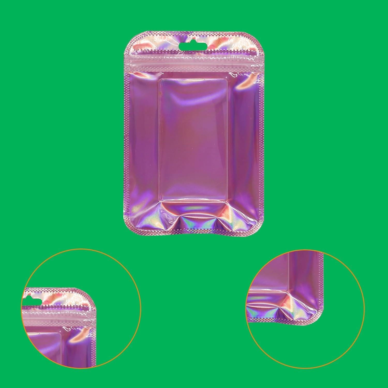 Paquete de 100 Bolsas Reutilizables QQ Studio 8.26x12.7cm Holográficas