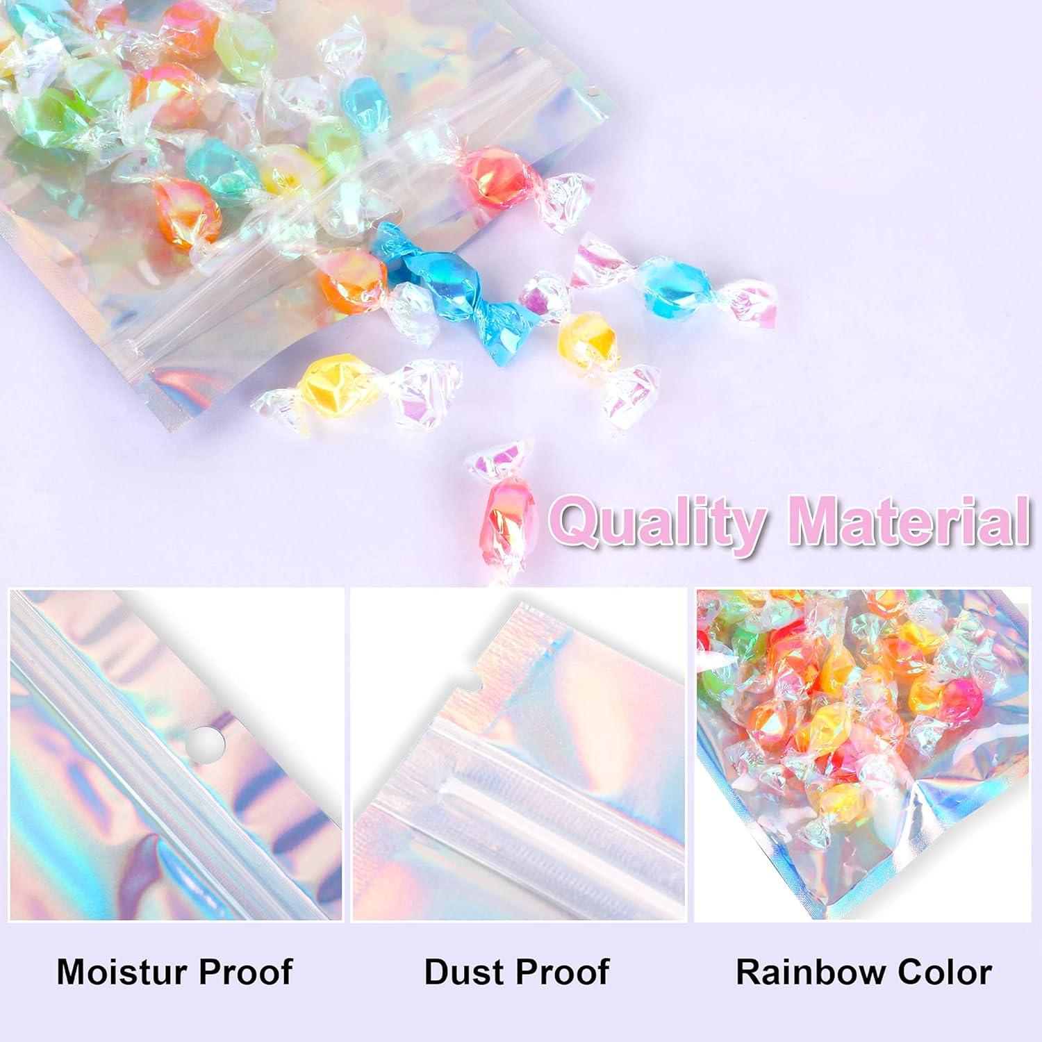 100 Bolsas Holográficas Reutilizables Heoawrk 12.7x20.3 cm