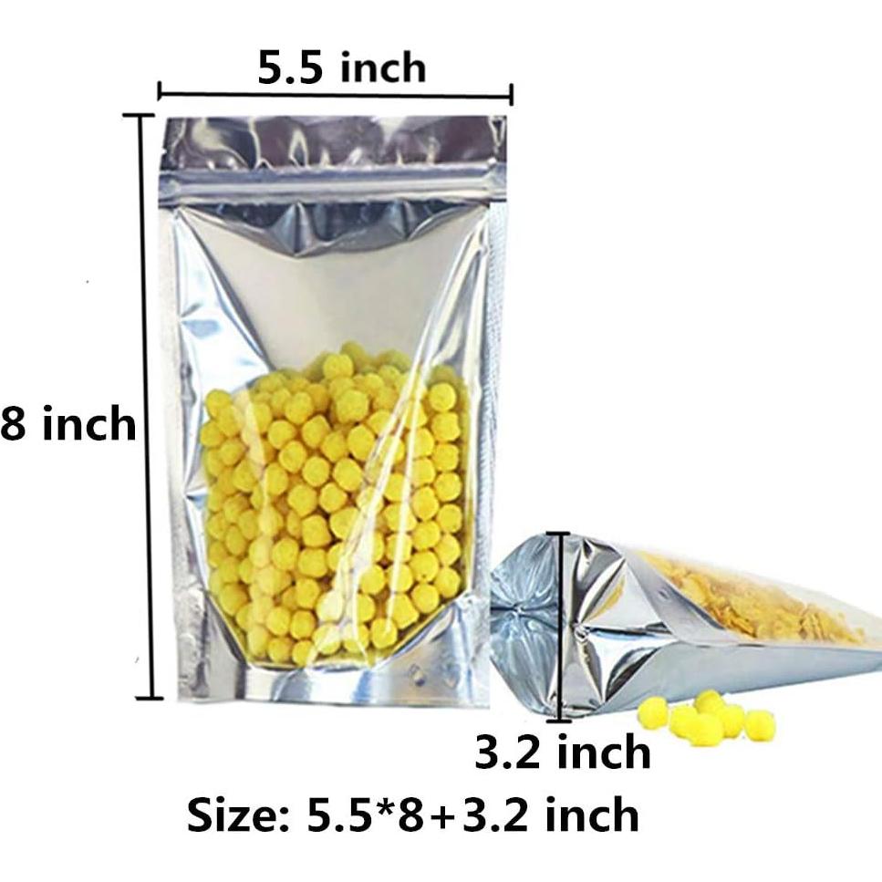 100 Bolsas Reutilizables de Aluminio SixWe 13.97x20.32 cm