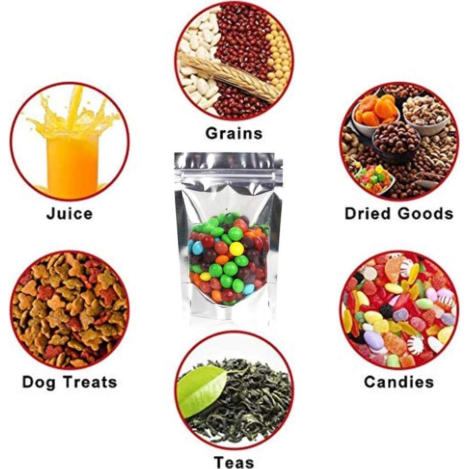 100 Bolsas Reutilizables de Aluminio SixWe 13.97x20.32 cm