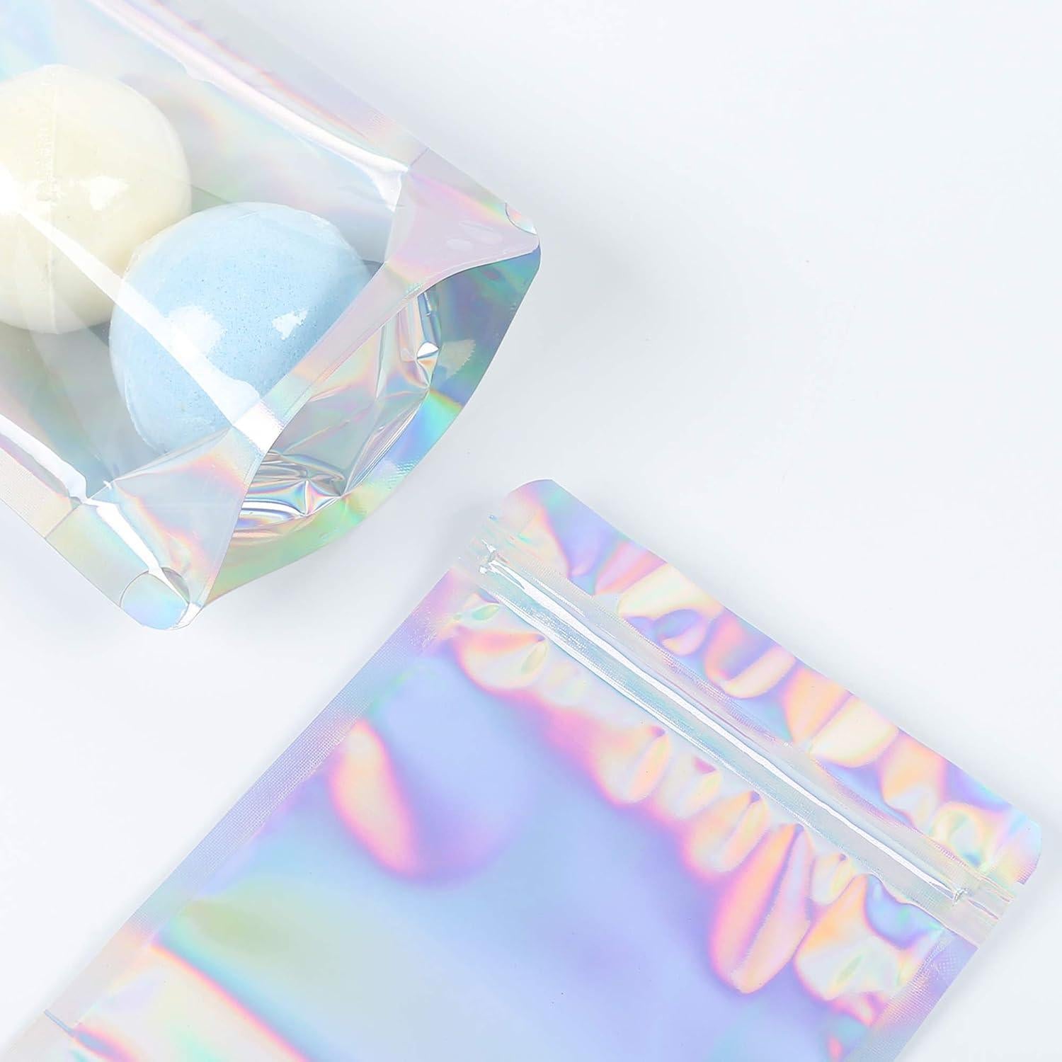 Paquete de 100 bolsas holográficas QQ Studio 11x16cm