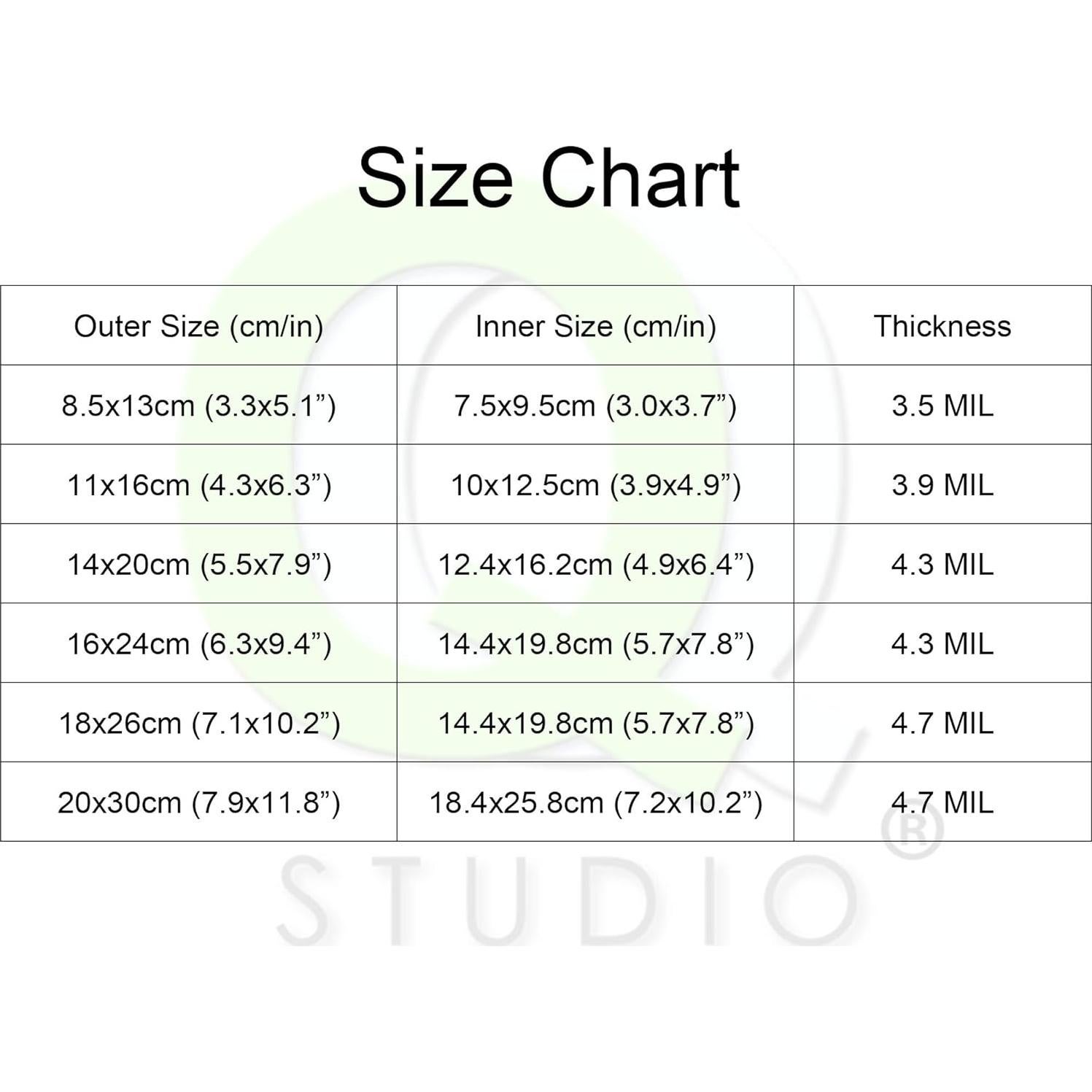 Paquete de 100 bolsas holográficas QQ Studio 11x16cm