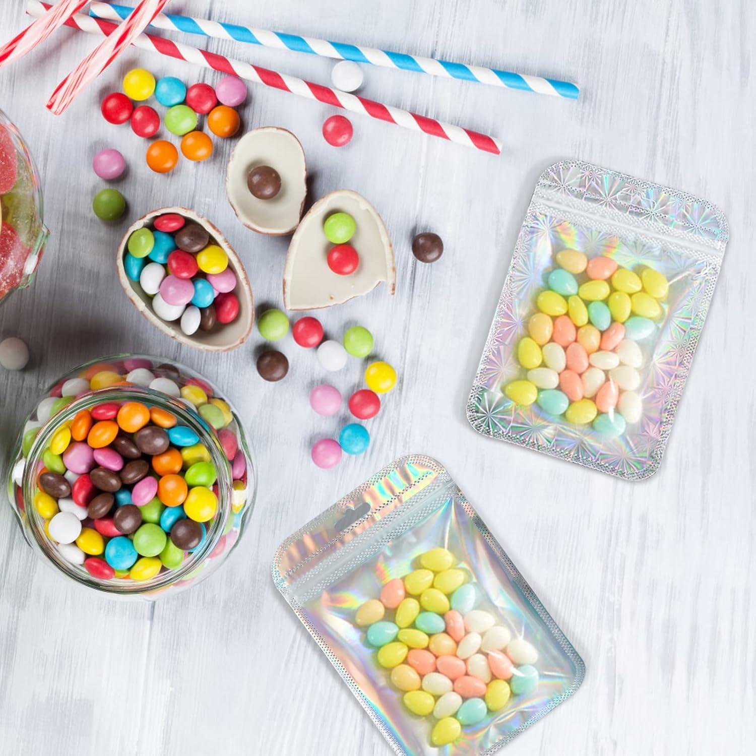 100 Bolsas Mylar Holográficas Reutilizables itechpanda 10x15cm