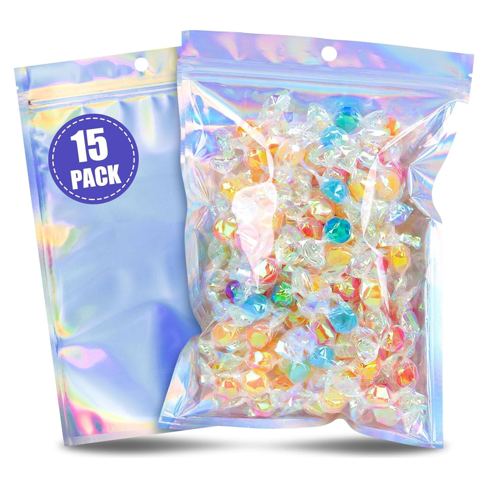 Bolsas Holográficas Reutilizables VGOODALL 15 Piezas 15x22.8cm