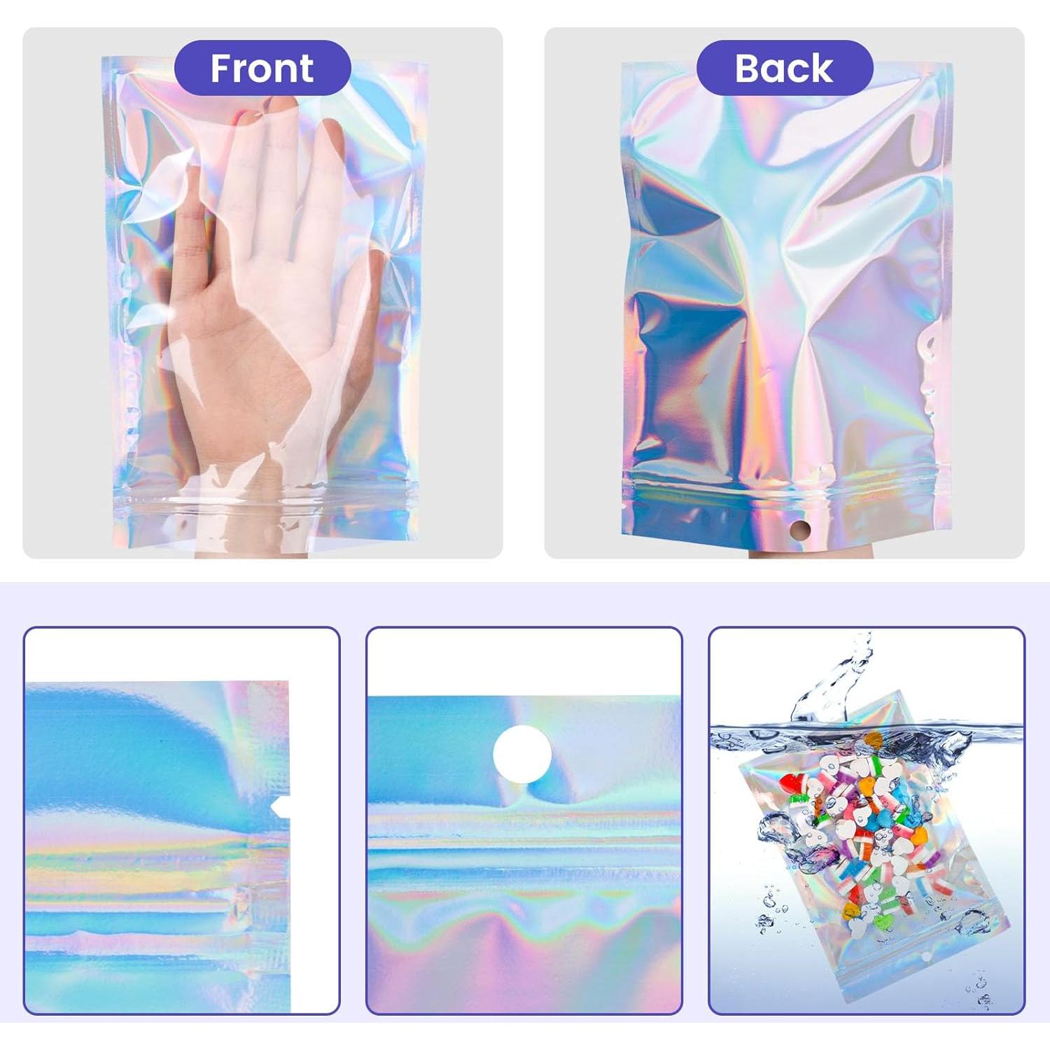 Bolsas Holográficas Reutilizables VGOODALL 15 Piezas 15x22.8cm