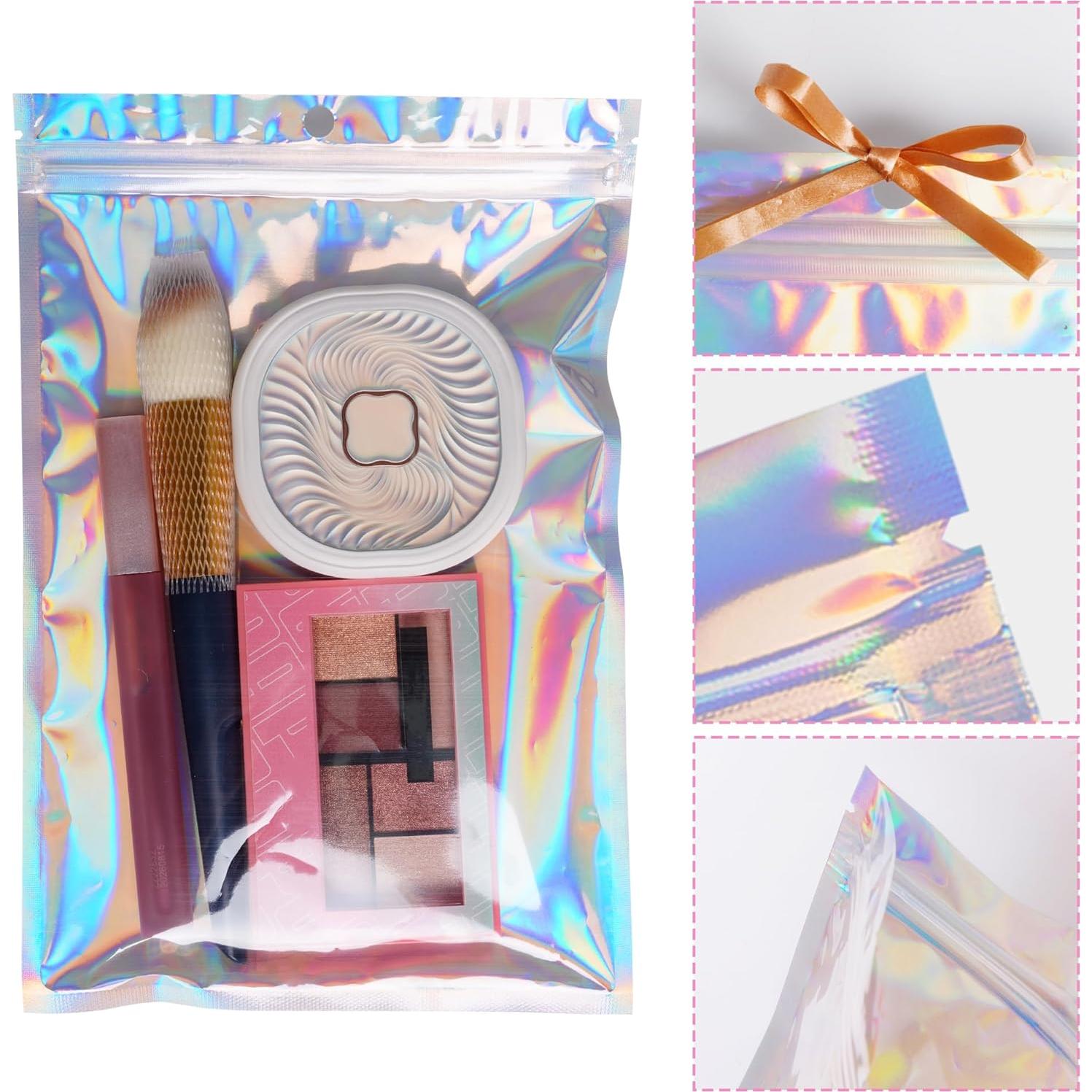 50 Bolsas de Aluminio Hmxpls Reutilizables 15x22 cm Holográfico