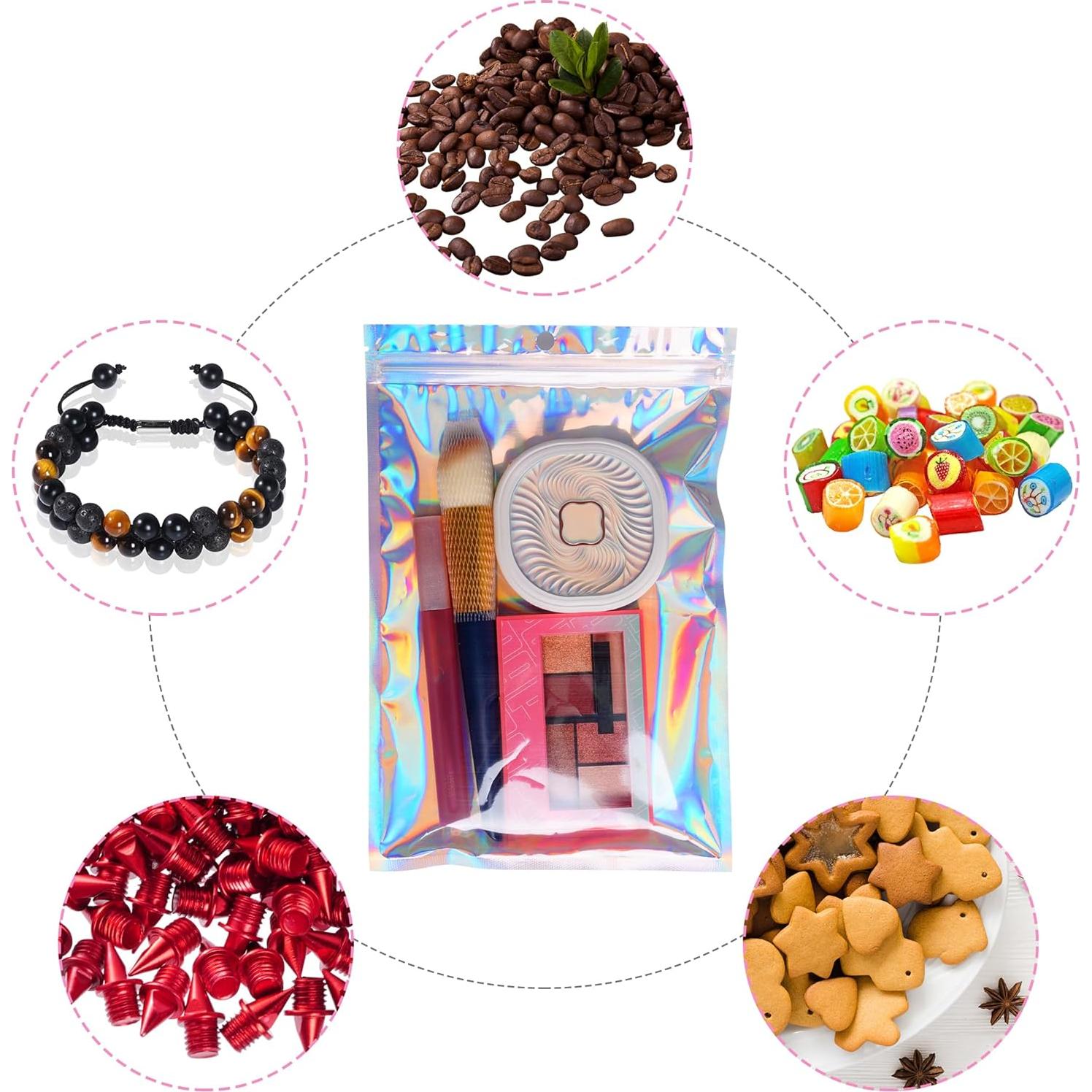 50 Bolsas de Aluminio Hmxpls Reutilizables 15x22 cm Holográfico